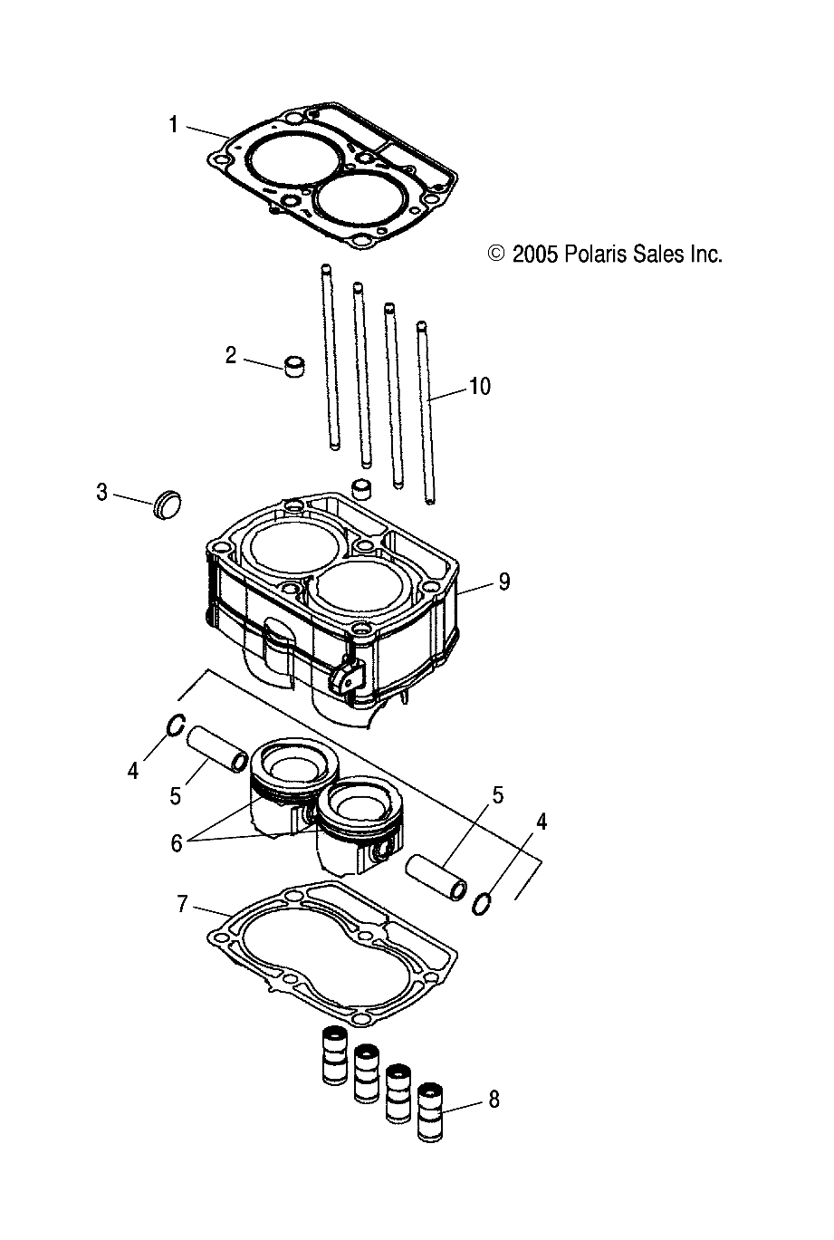 MOTEUR PISTON AND CYLINDRE POUR SPORTSMAN 800 EFI 2007