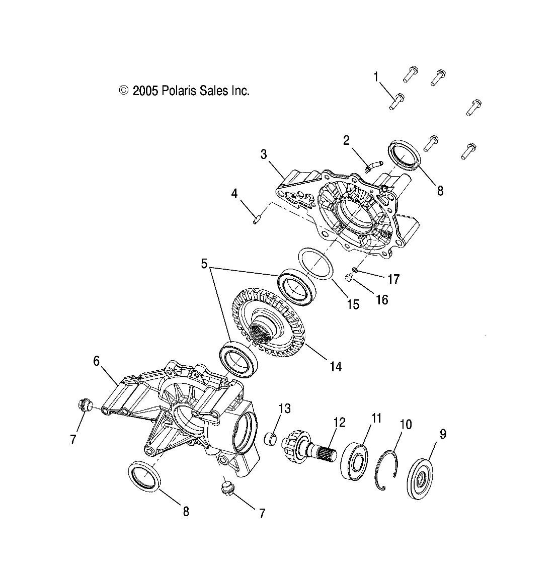 TRANSMISSION INTERIEUR BOITE ARRIERE POUR FOREST 800 6X6 2015