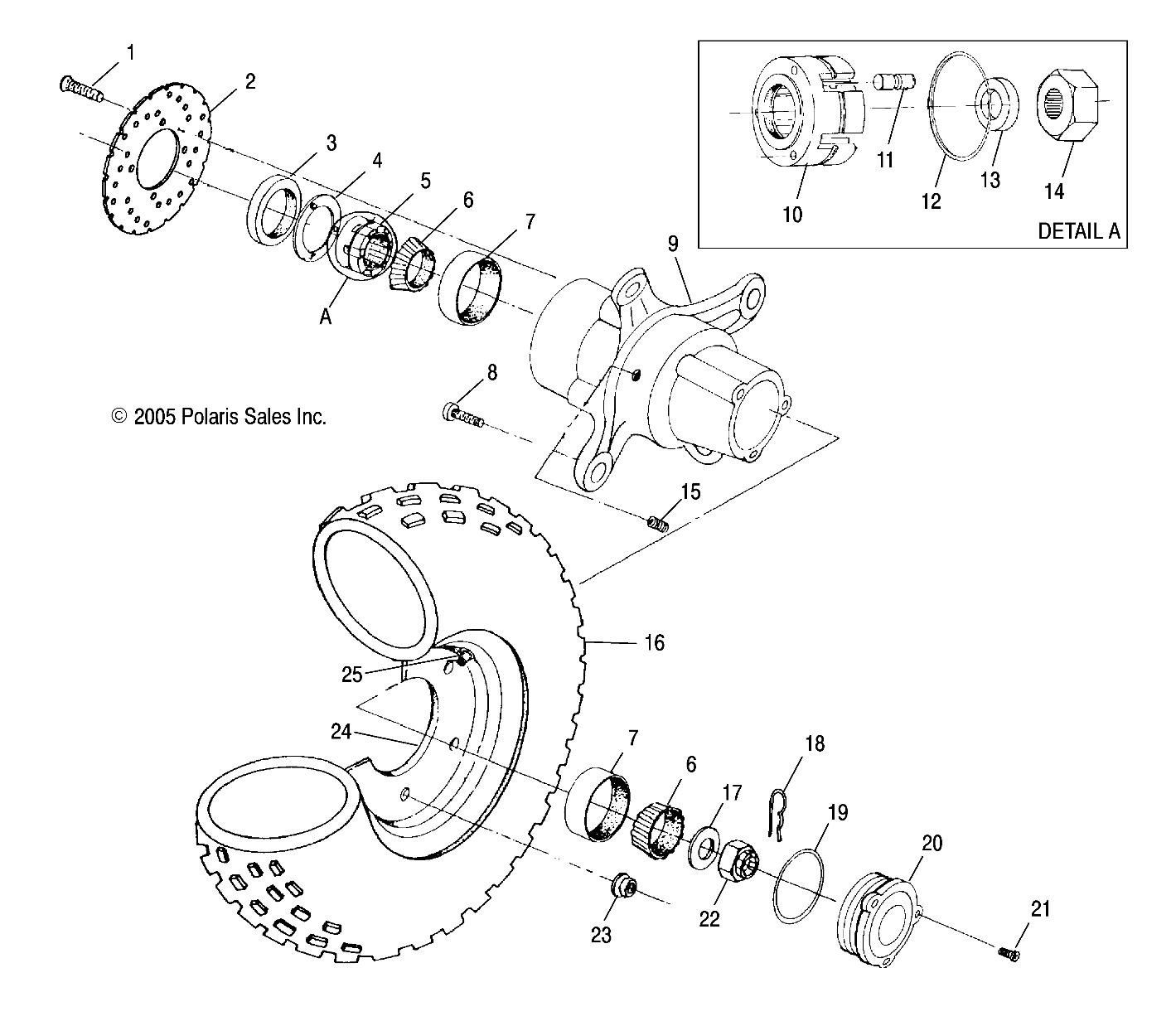 ROUES ROUE AVANT POUR A04CH42AA SPORTSMAN 400 2004