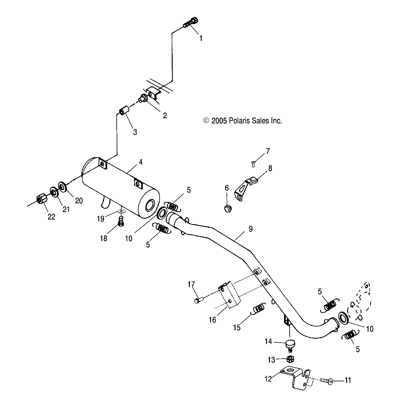 MOTEUR SYSTEME DECHAPPEMENT POUR SPORTSMAN 6X6 2005