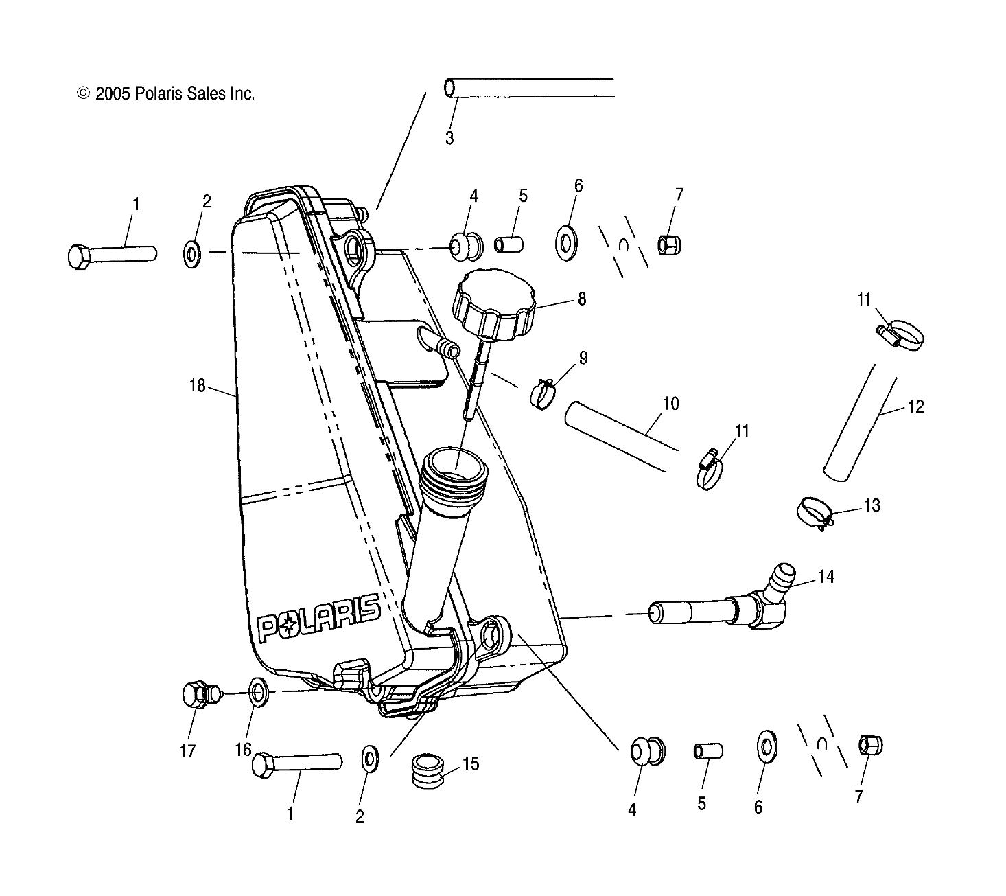 CARROSSERIE RESERVOIR DHUILE POUR SPORTSMAN 6X6 2003