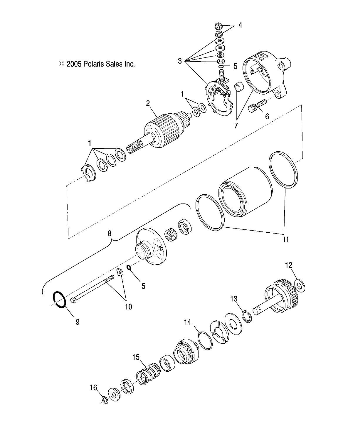 MOTEUR DEMARREUR POUR ATP 330 4X4 QUAD 2005