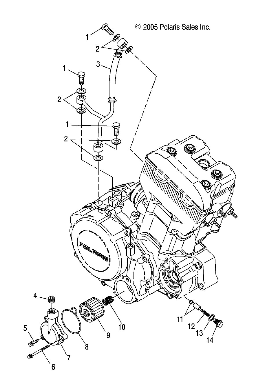 CARROSSERIE FILTRE A HUILE POUR A05GJ50AA PREDATOR 500 2005