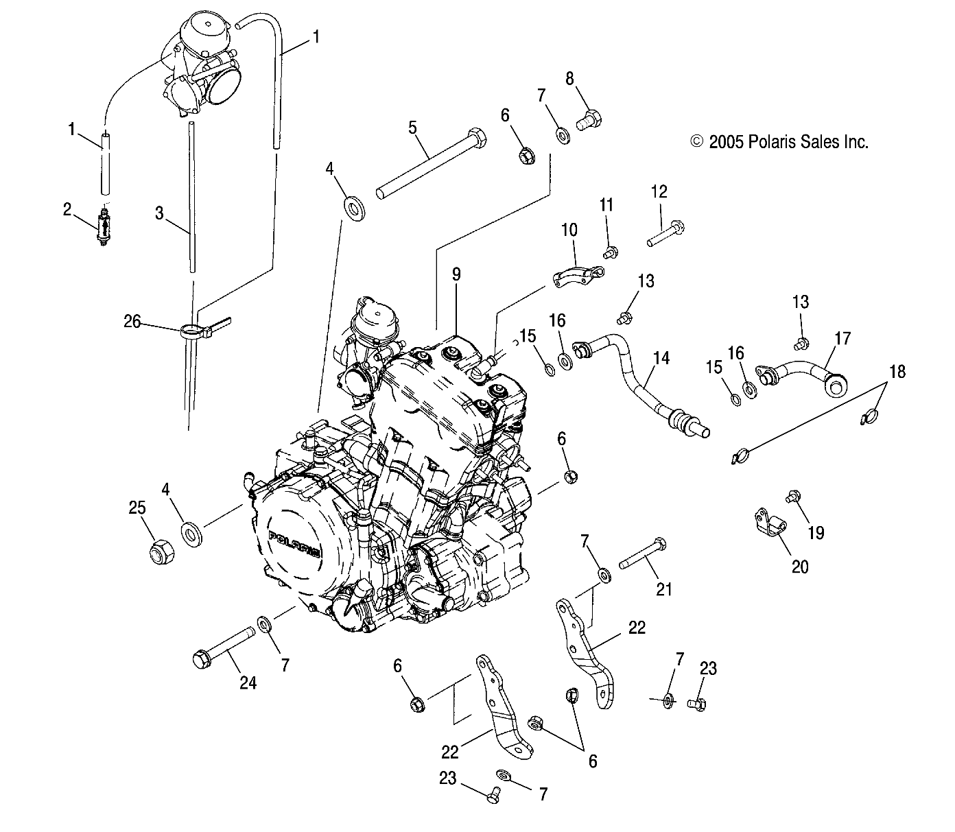 MOTEUR MONTAGE POUR PREDATOR 500 2006