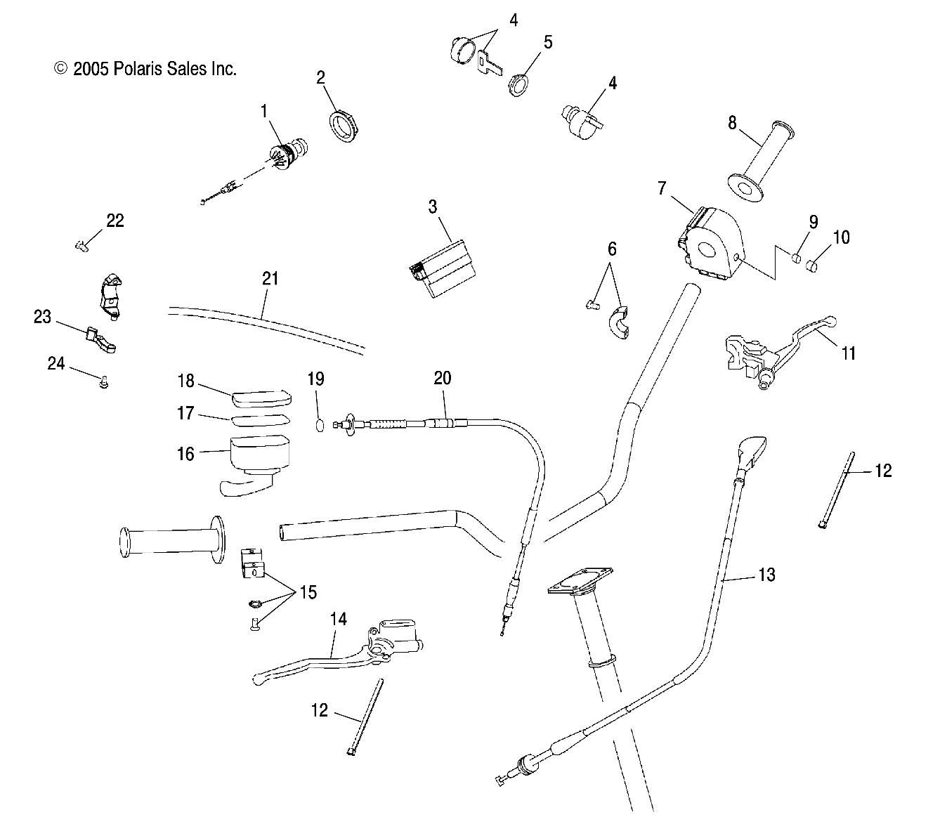 COMMANDES COMMANDES ET INDICATEUR POUR OUTLAW 500 2006