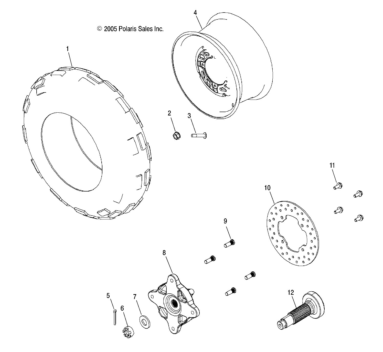 ROUES ROUE AVANT ET DISQUEMOYEUX POUR HAWKEYE 2X44X4 2006