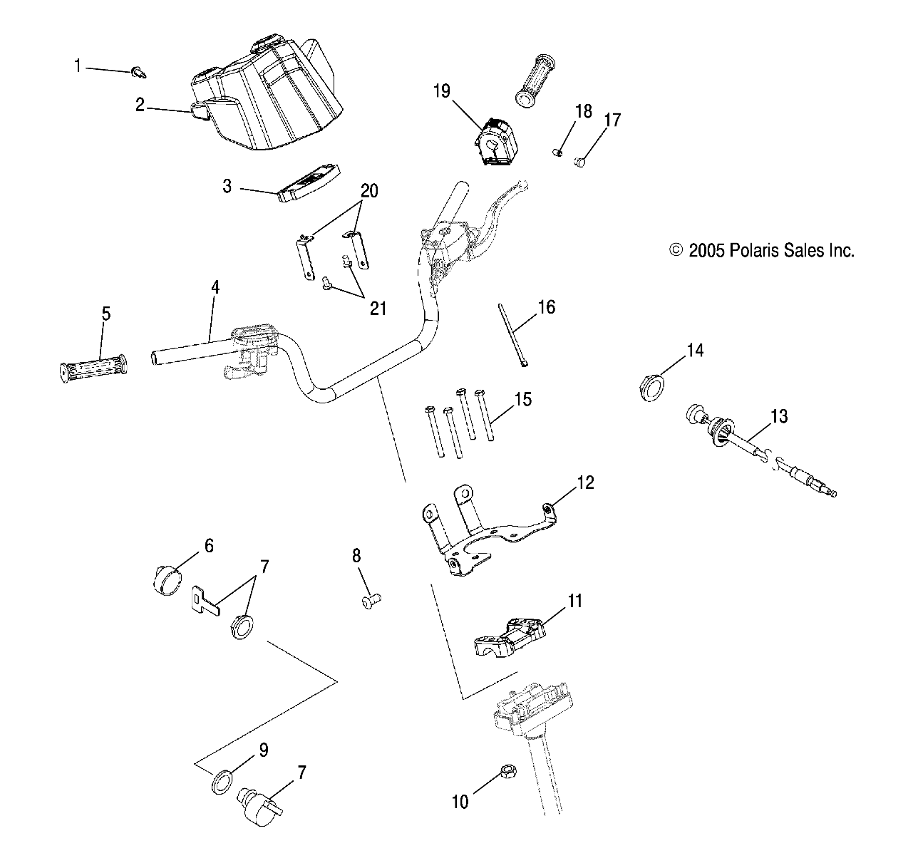 CARROSSERIE GUIDON ET COMMANDES POUR HAWKEYE 2X44X4 2006