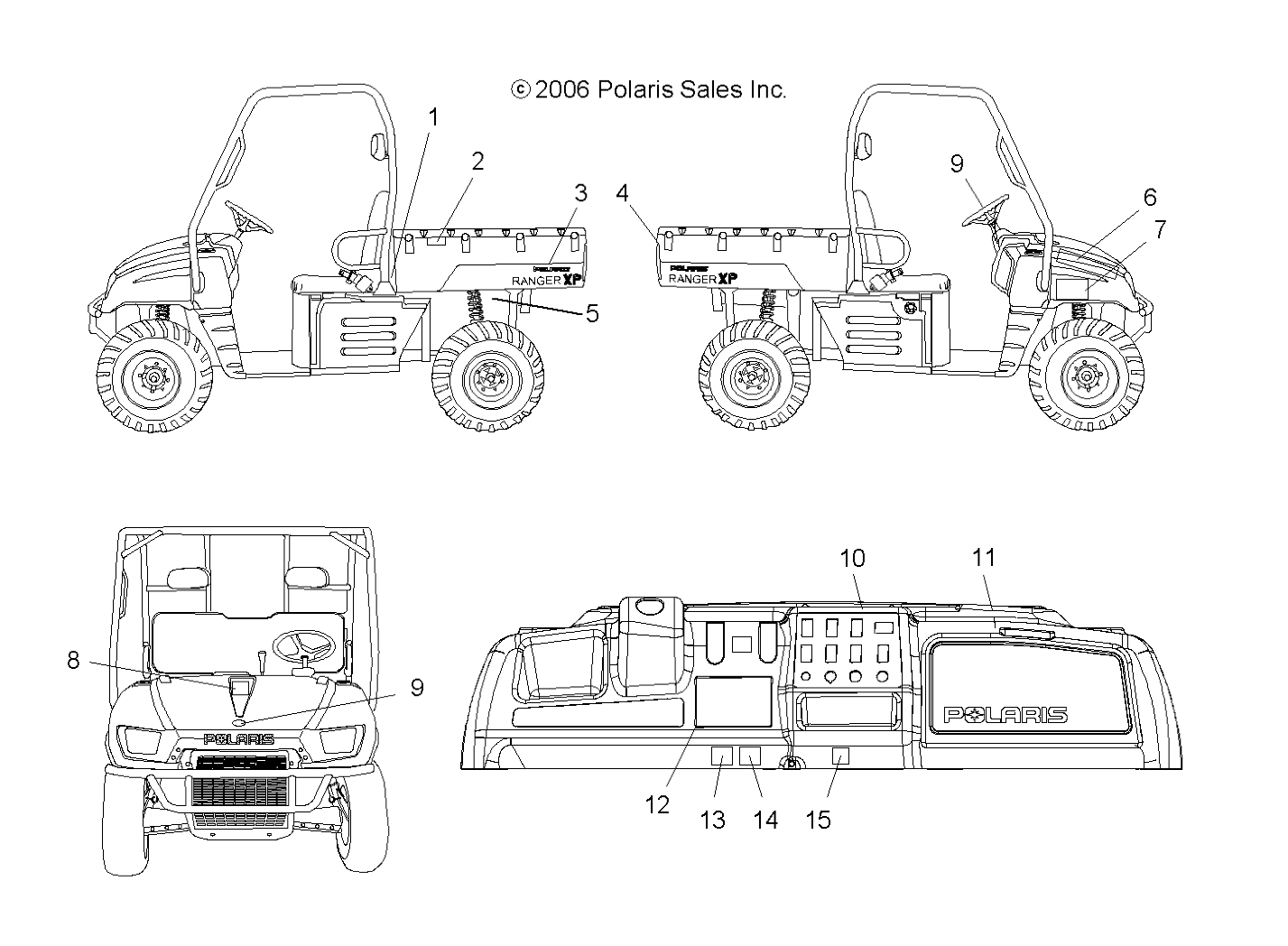 CARROSSERIE AUTOCOLLANTS POUR RANGER XP 4X4 700 2006