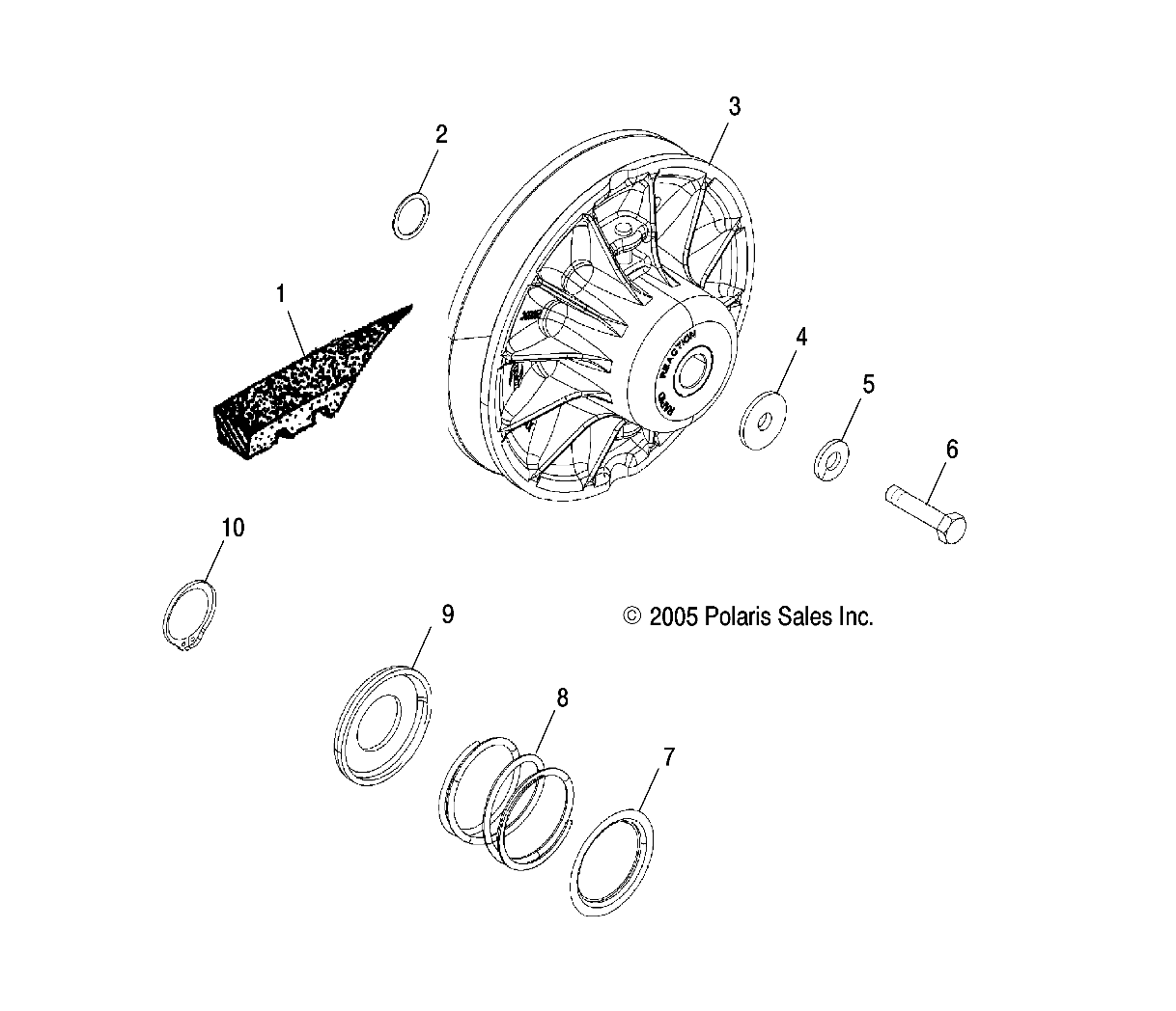 TRANSMISSION EMBRAYAGE POUR RANGER 6X6 EFI 700 2006