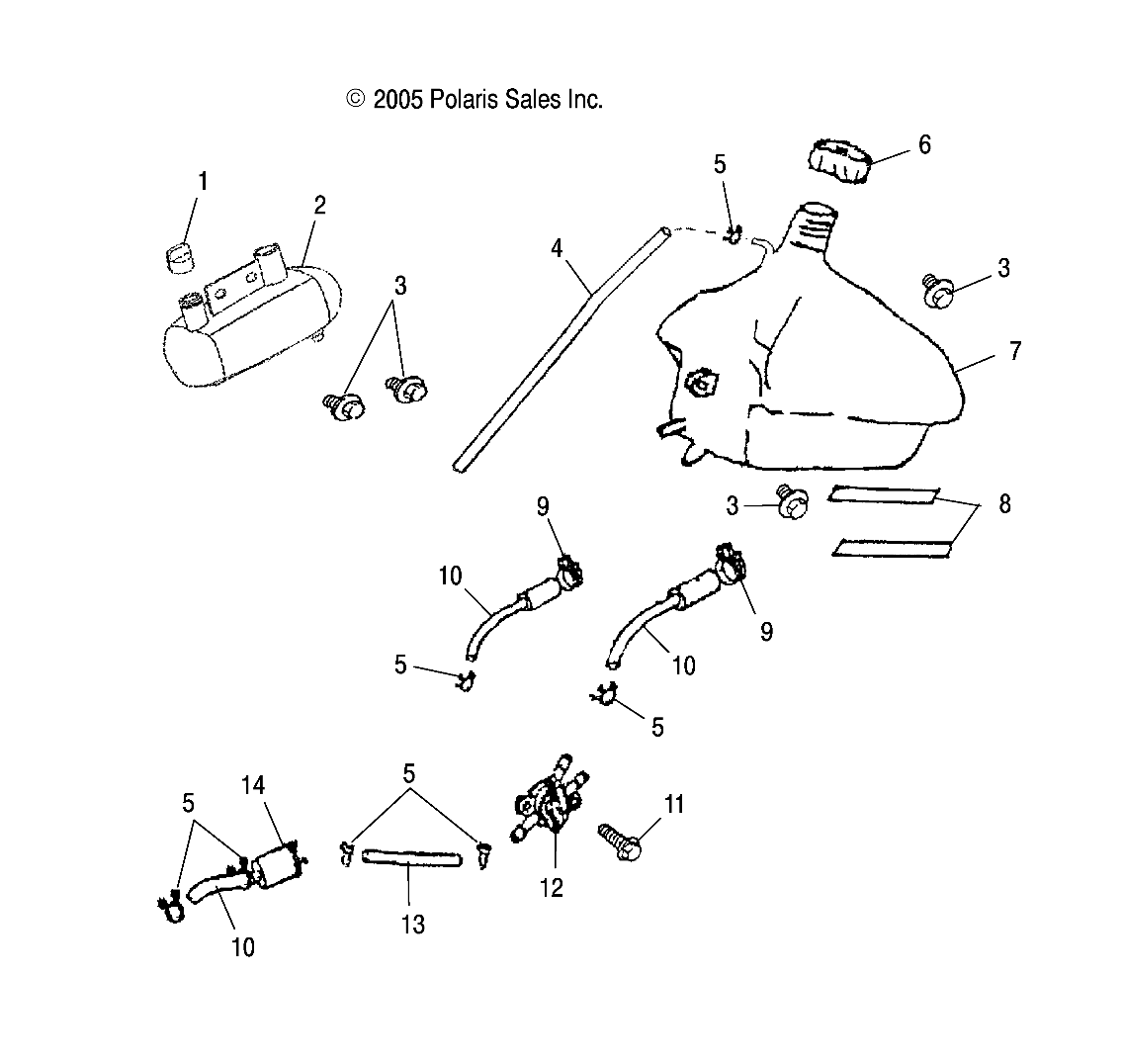 CARROSSERIE RESERVOIR DHUILE POUR PREDATOR 50 2004