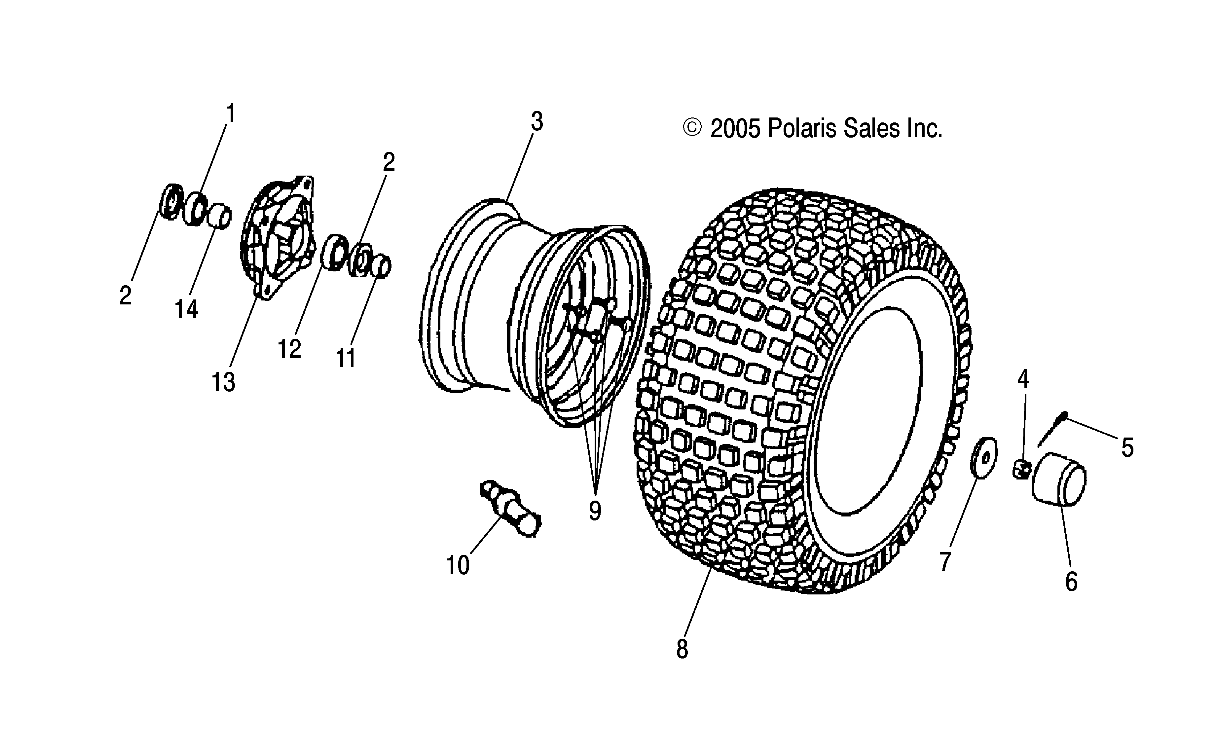 ROUES ROUE AVANT POUR SPORTSMAN 90 2002