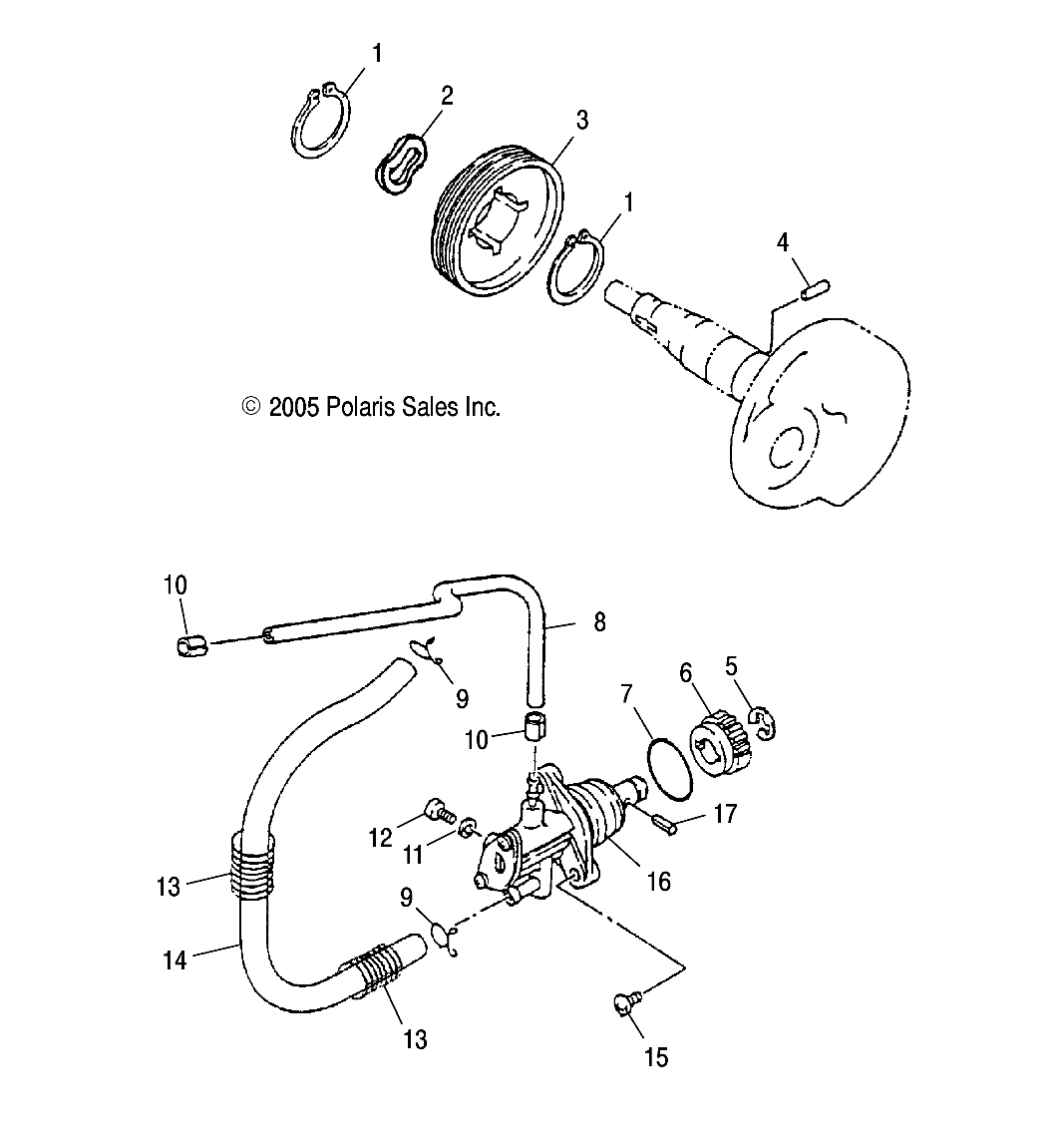 CARROSSERIE ASSEMBLAGE POMPE A HUILE POUR SCRAMBLER 50 2002