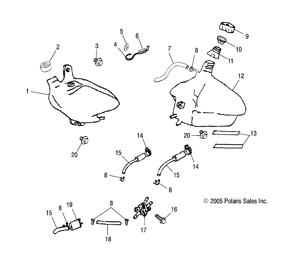 CARROSSERIE RESERVOIR DHUILE POUR SCRAMBLER 50 2003