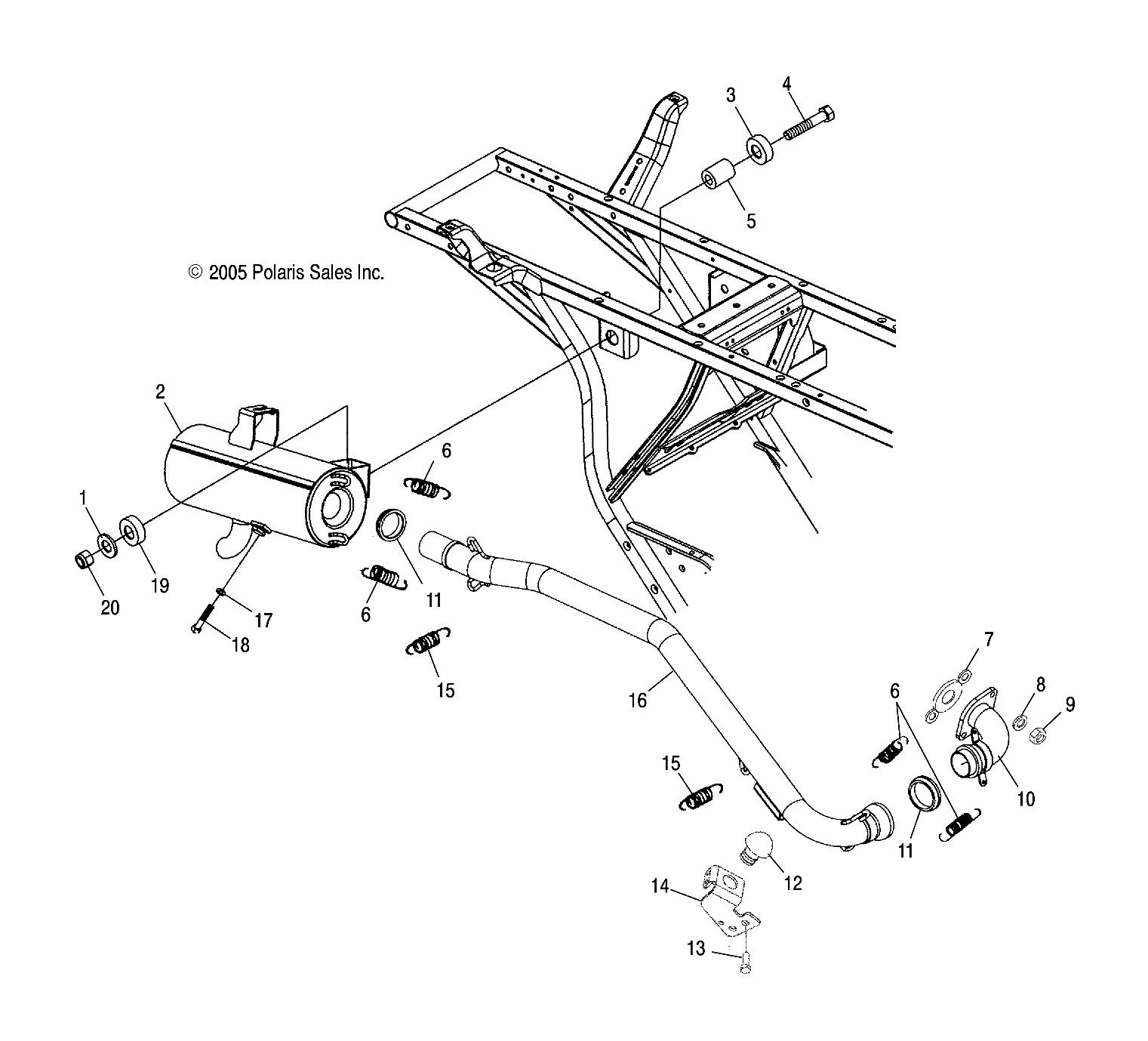 MOTEUR SYSTEME DECHAPPEMENT POUR TRAIL BOSS 330 2008