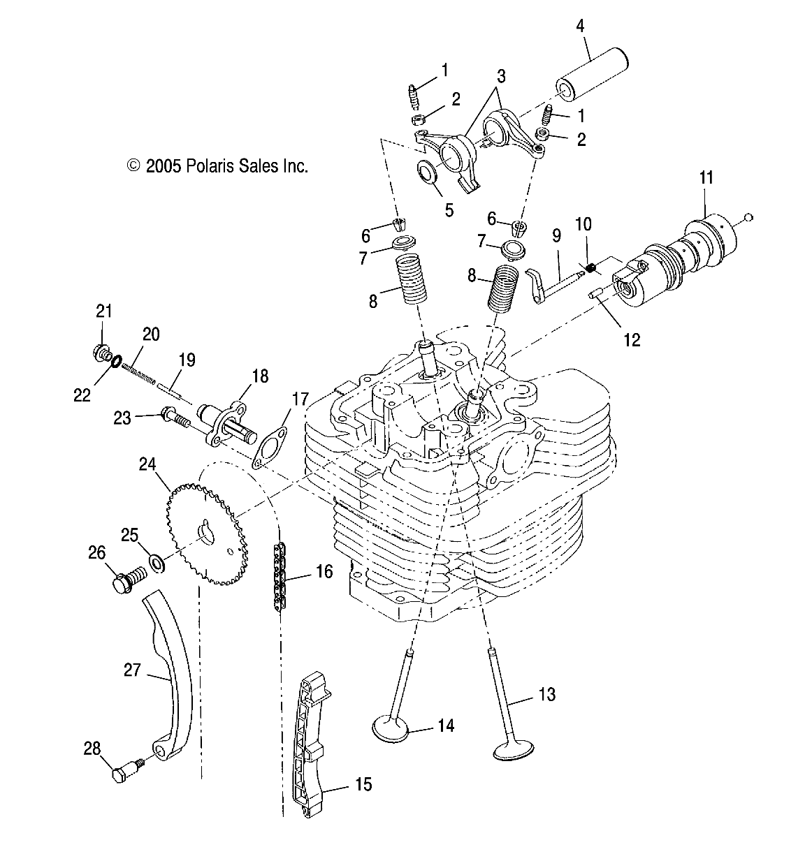 MOTEUR ADMISSION ET ECHAPPEMENT POUR TRAIL BOSS 330 2008