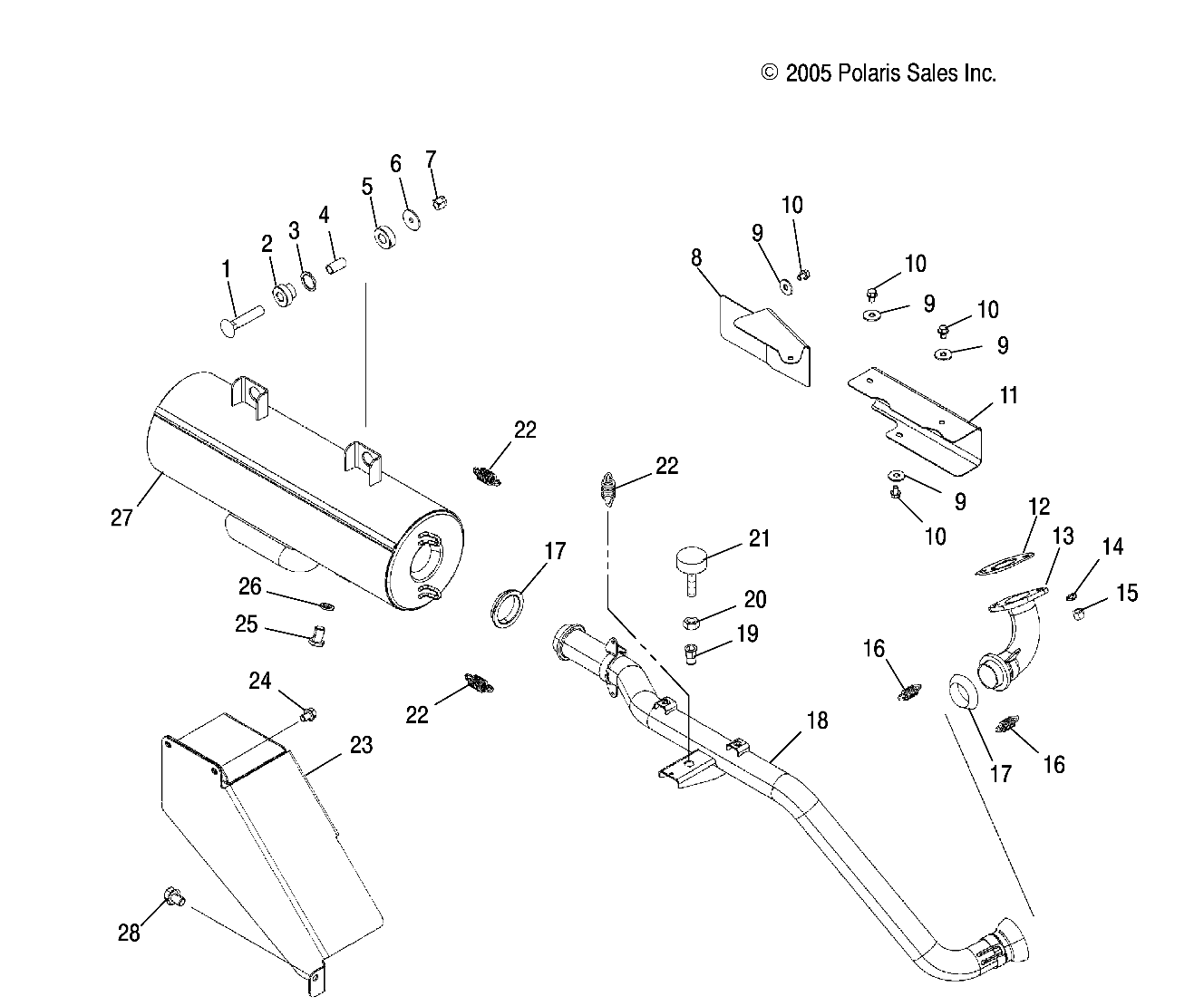 MOTEUR SYSTEME DECHAPPEMENT POUR RANGER 500 EFI 4X4 2007