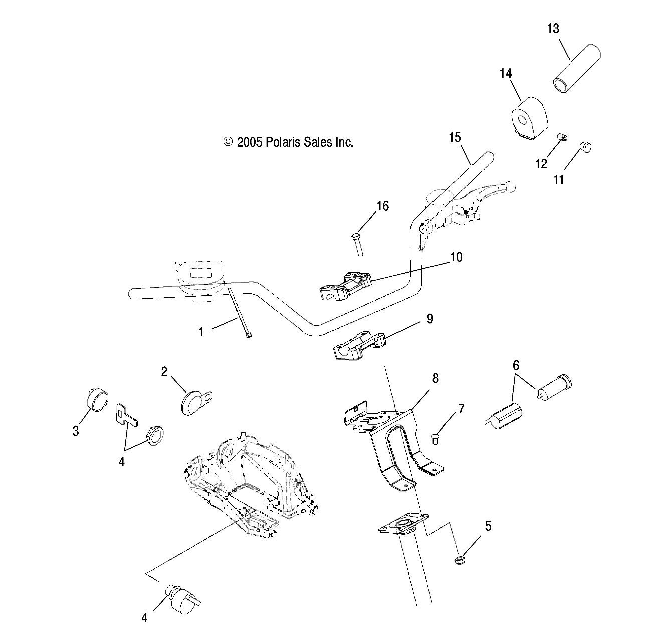 CARROSSERIE GUIDON ET COMMANDES POUR SPORTSMAN X2 2006