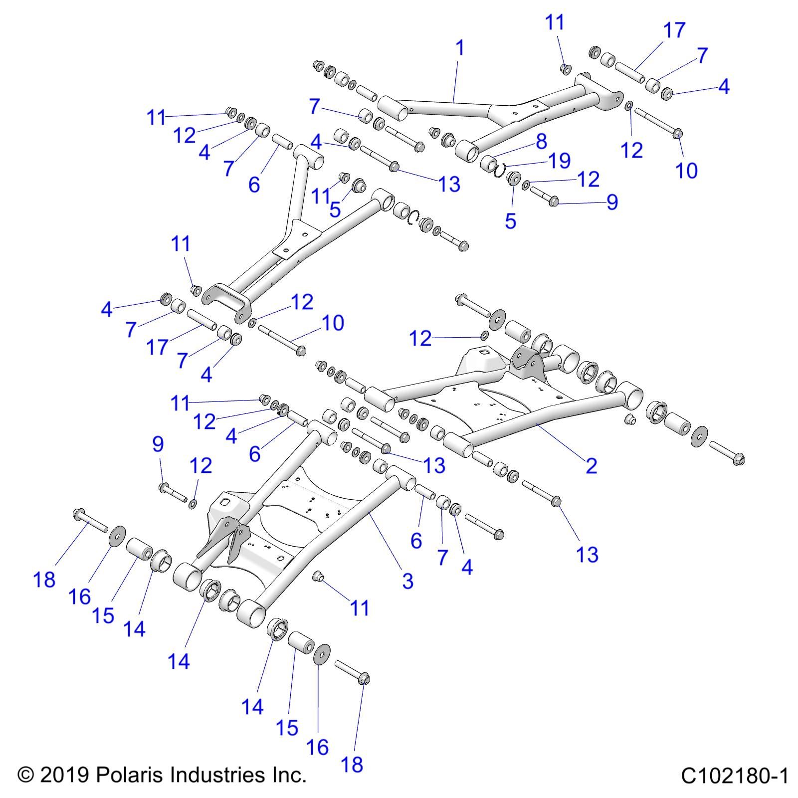 SUSPENSION SUSPENSION ARRIERE POUR SPORTSMAN 1000 55 EU5 3PC 2024