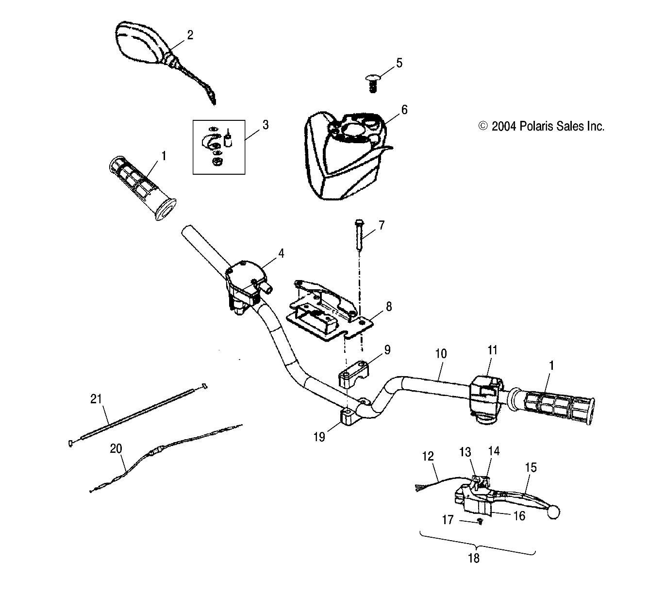 CARROSSERIE GUIDON POUR PHOENIX 200 QUADRICYCLE 2005
