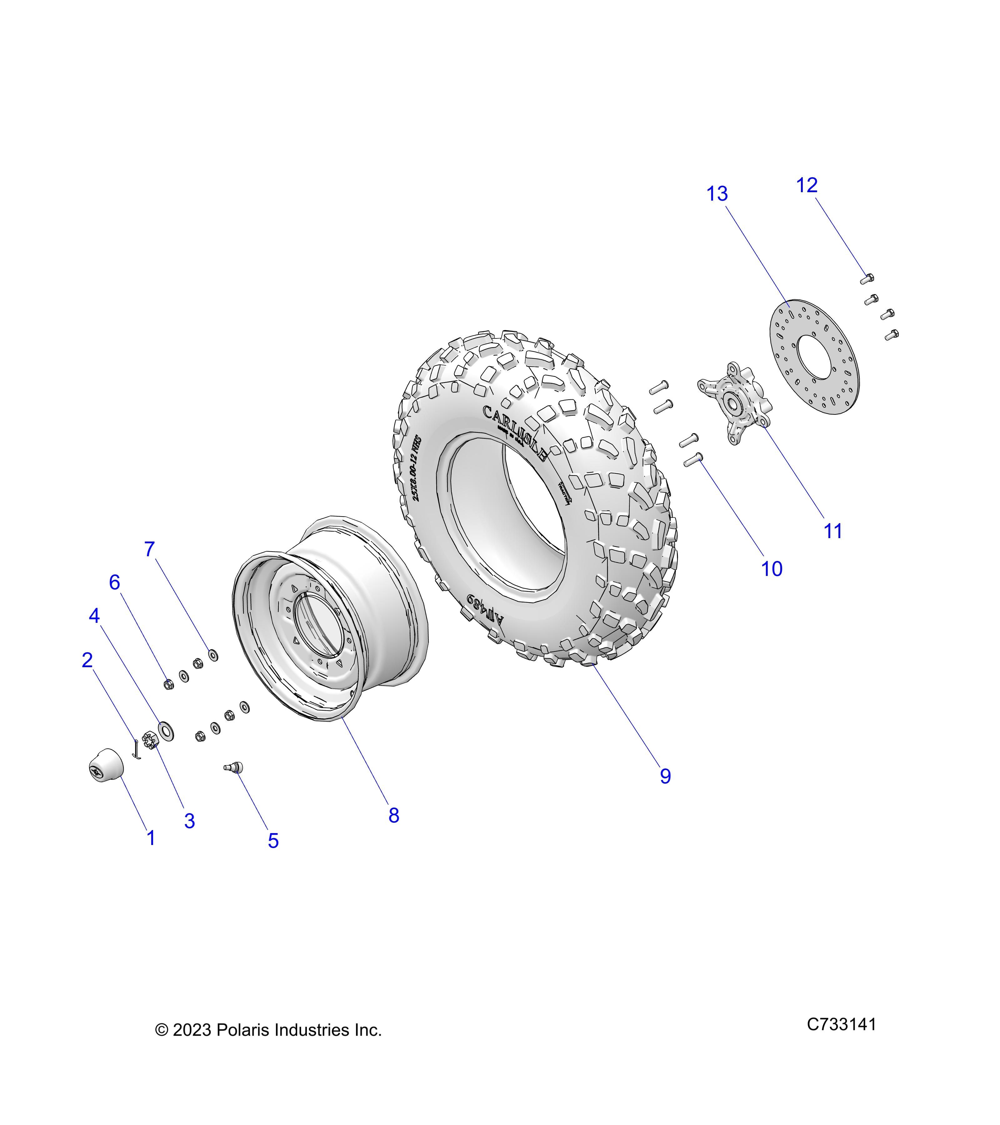 ROUES AVANT EN ACIER POUR RANGER 570 EPS MD EU5 3PC 2023