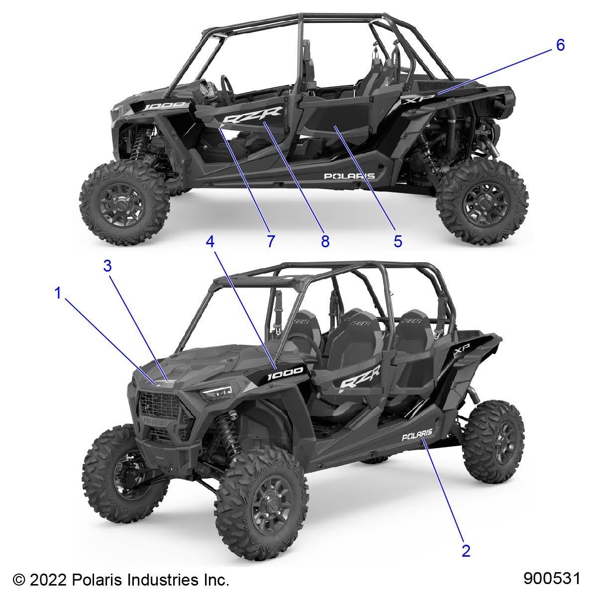 CARROSSERIE AUTOCOLLANTS DESIGN POUR RZR XP 4 1000 SPORT R01 2023