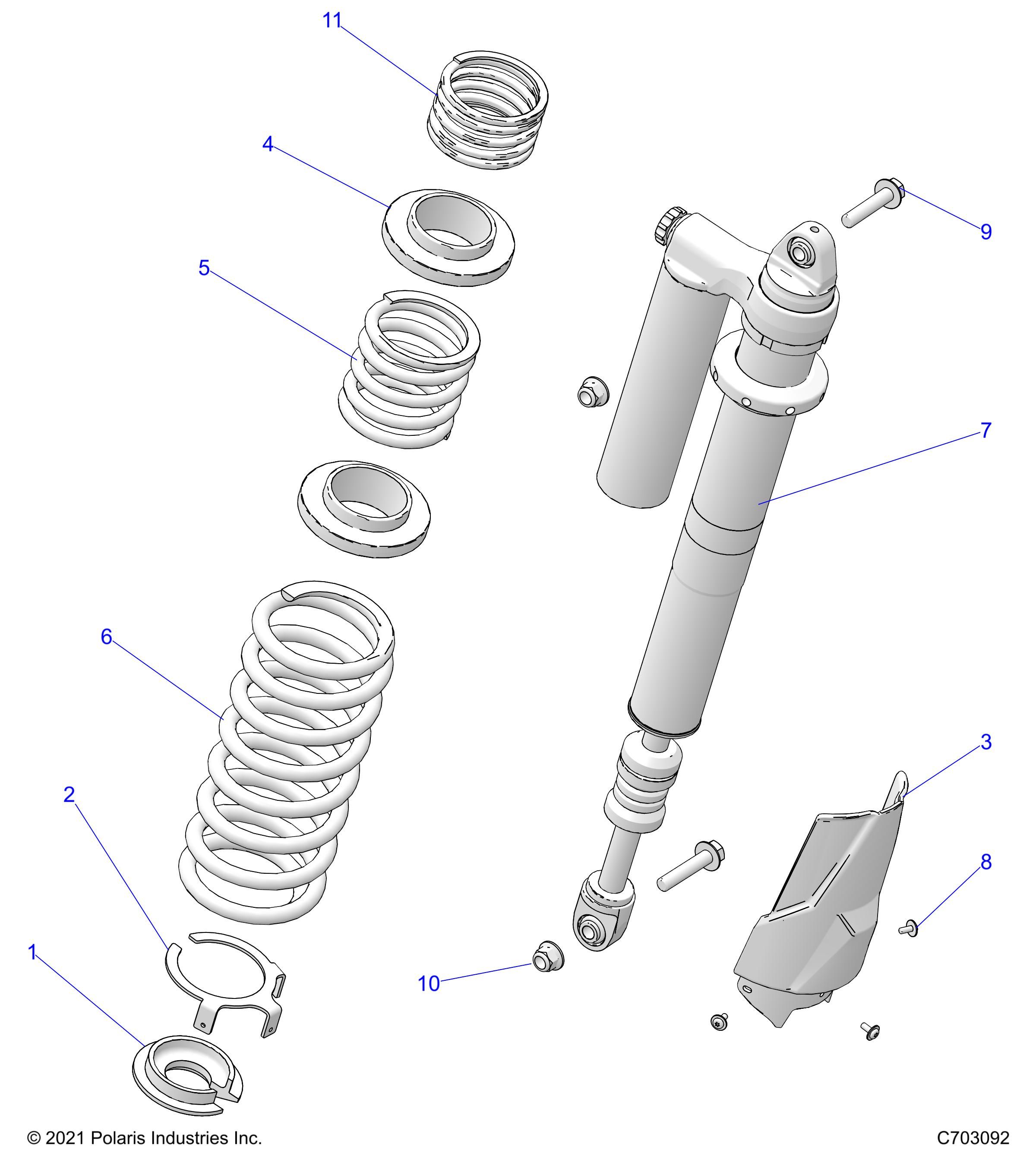 SUSPENSION REAR SHOCK MOUNTING POUR RZR XP 4 1000 ULTIMATE RC R01 2024