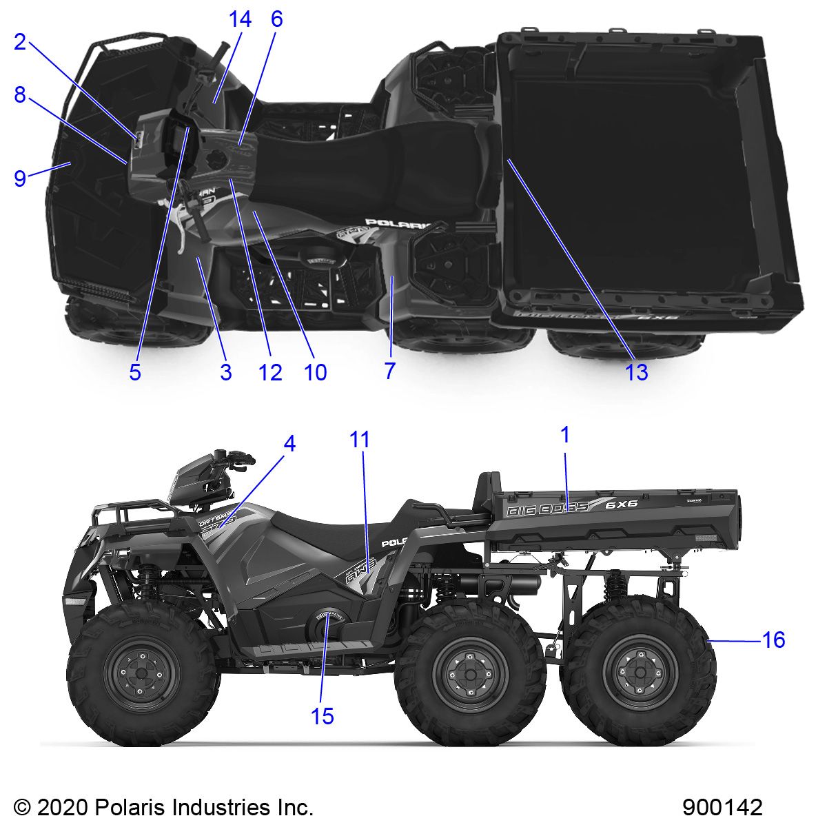 CARROSSERIE AUTOCOLLANTS POUR SPORTSMAN 570 6X6 EURO 2021