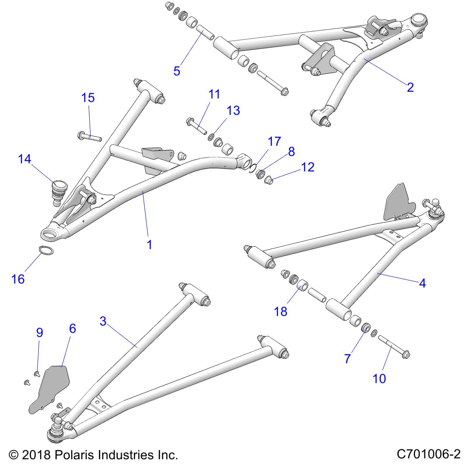 SUSPENSION BRAS DE COMMANDE AVANT POUR RZR XP 4 1000 PREMIUM RIDE COMMAND R01 2023