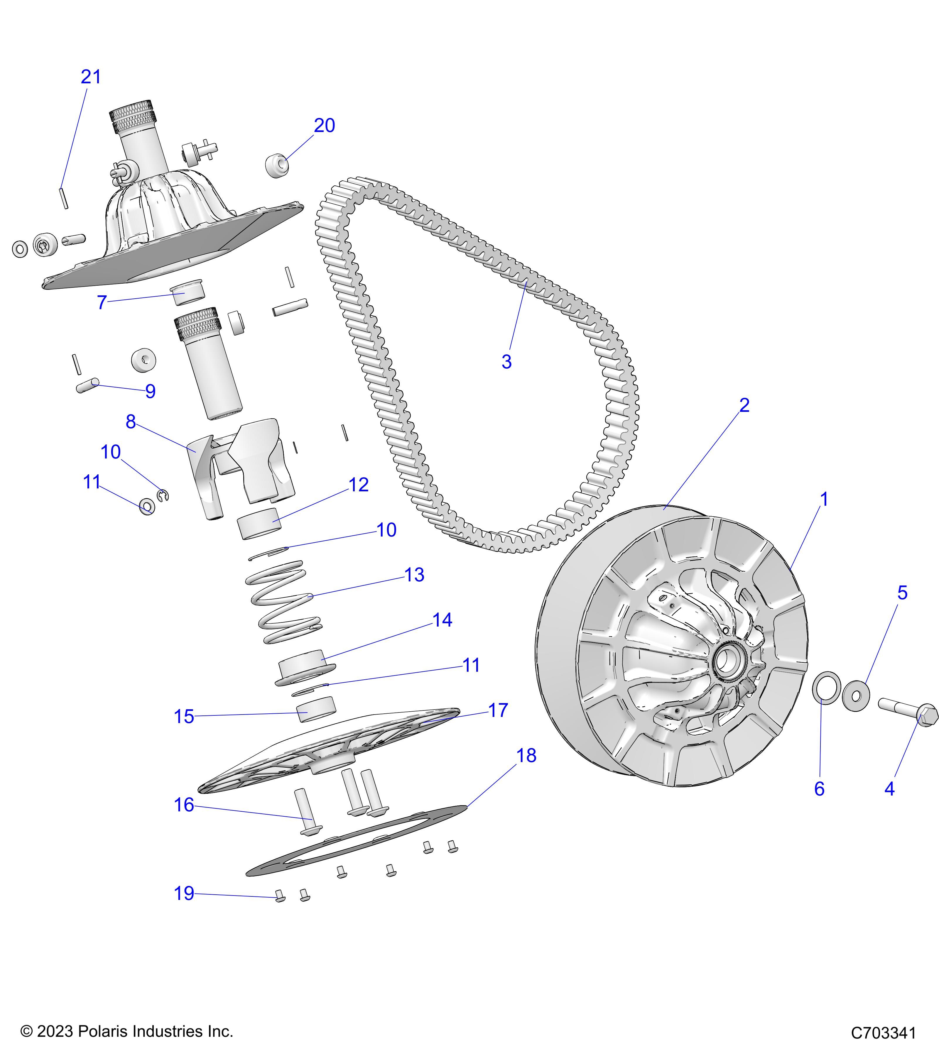 TRANSMISSION EMBRAYAGE SECONDAIRE POUR RZR XP 1000 SPORT 2024