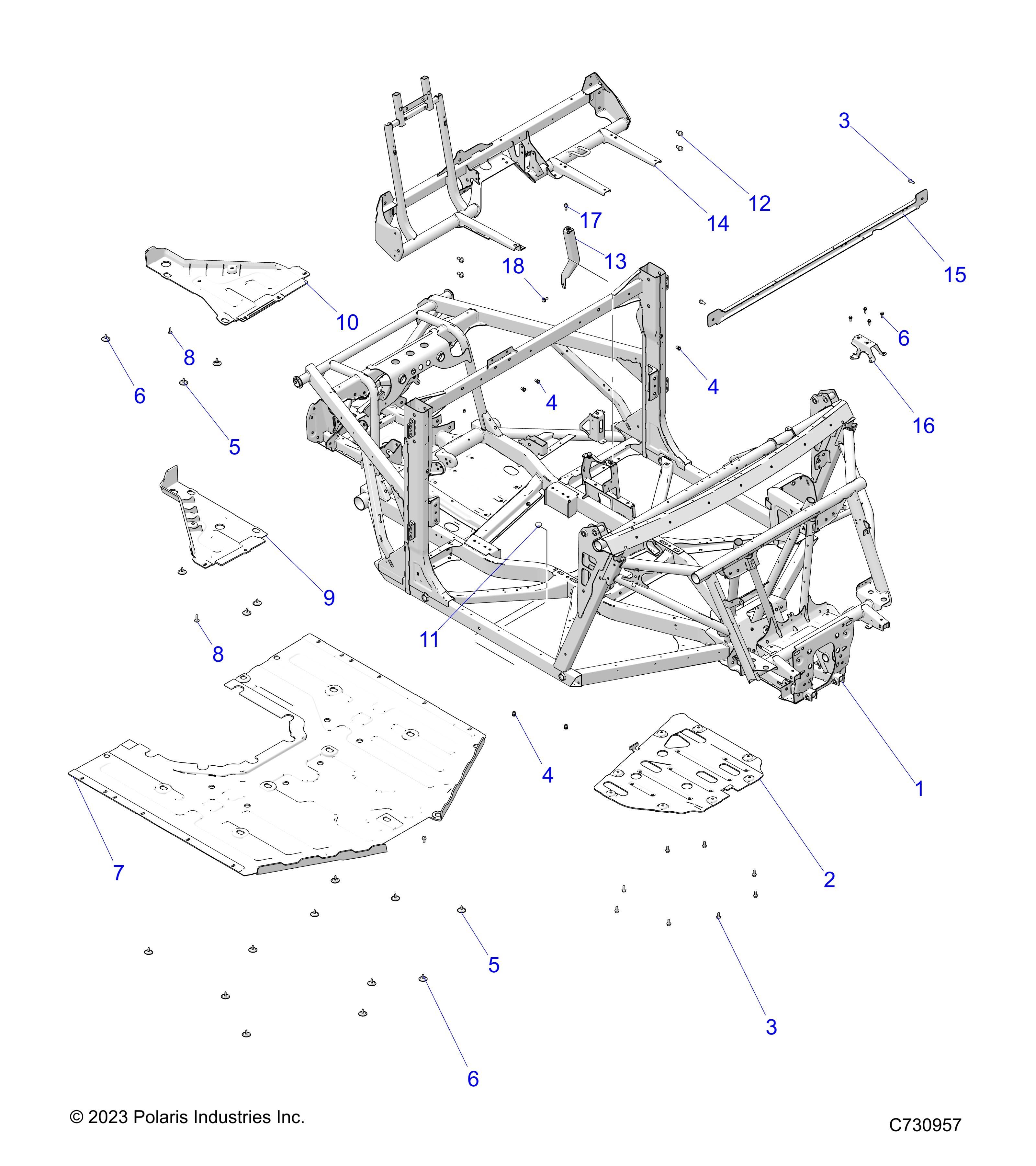 CHASSIS CHASSIS PRINCIPAL ET PLAQUES DE PROTECTION POUR RANGER XD 1500 NSTR ULTIMATE 2025