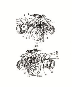 CARROSSERIE AUTOCOLLANTS POUR OUTLAW 50 MD 2019