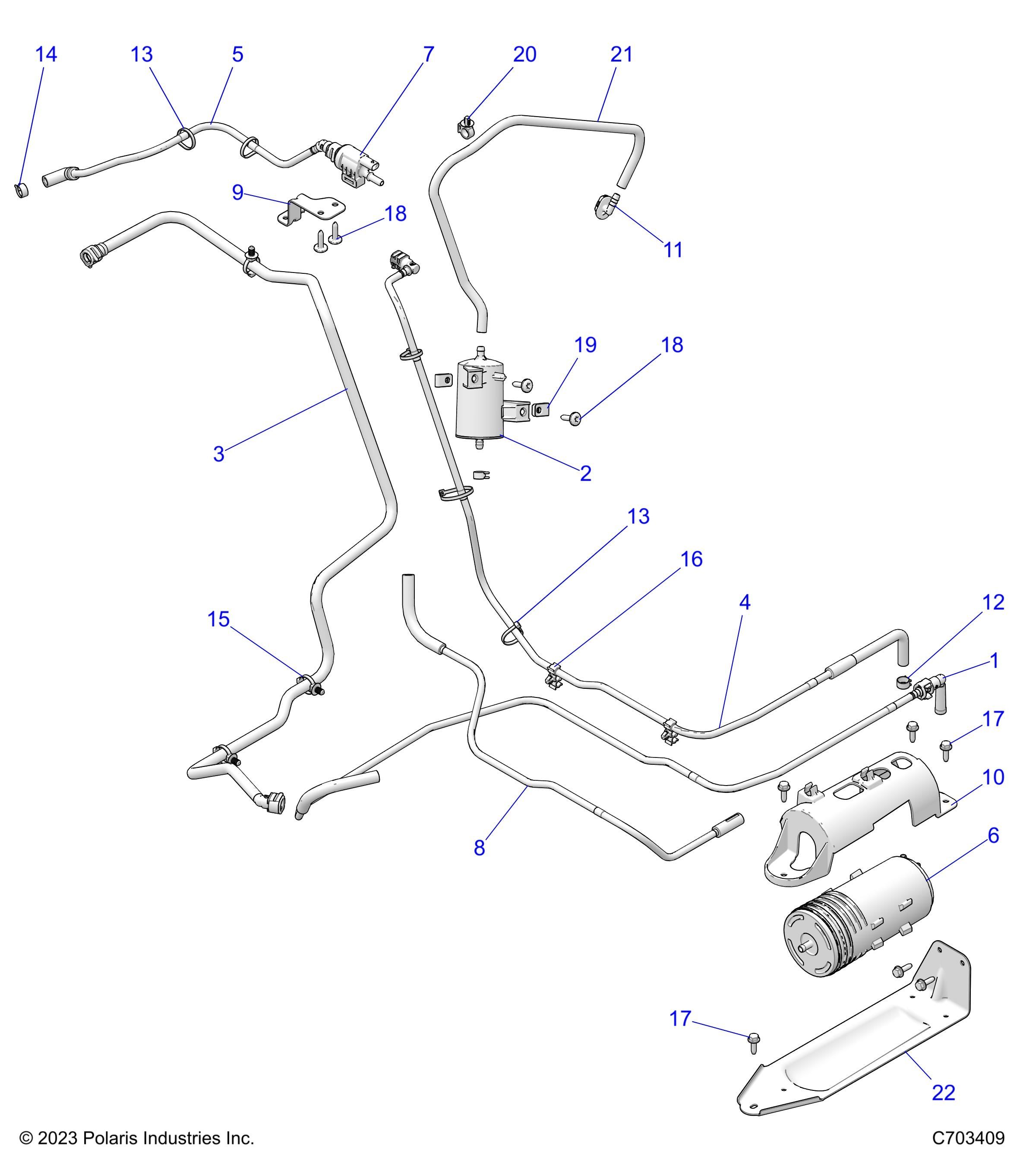 SYSTEME DE CARBURANT CONDUITES EVAP POUR RZR TRAIL S 1000 ULTIMATE 2024