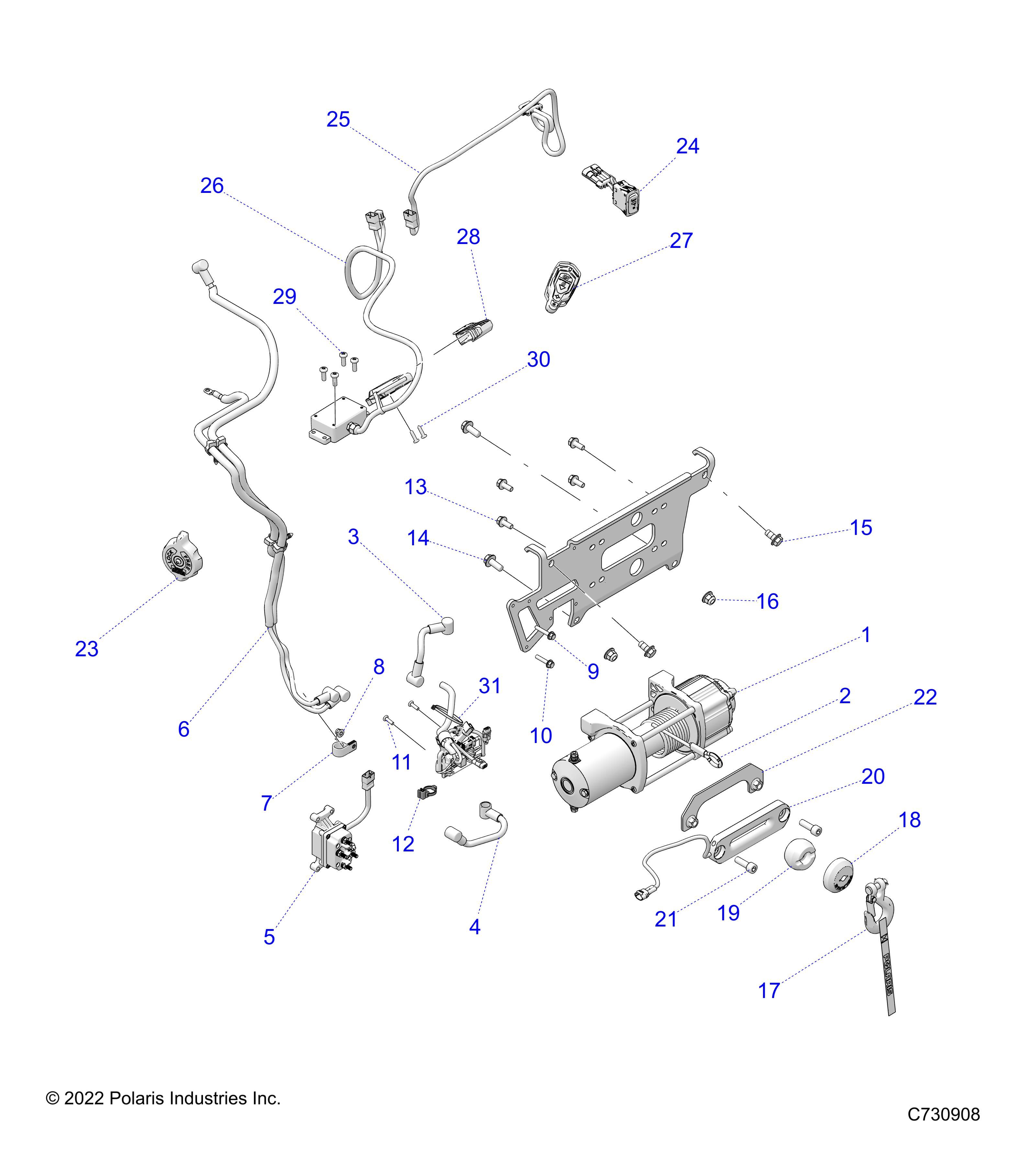 ELECTRIQUE TREUIL POUR RANGER CREW XP 1000 TEXAS EDITION R01 2023