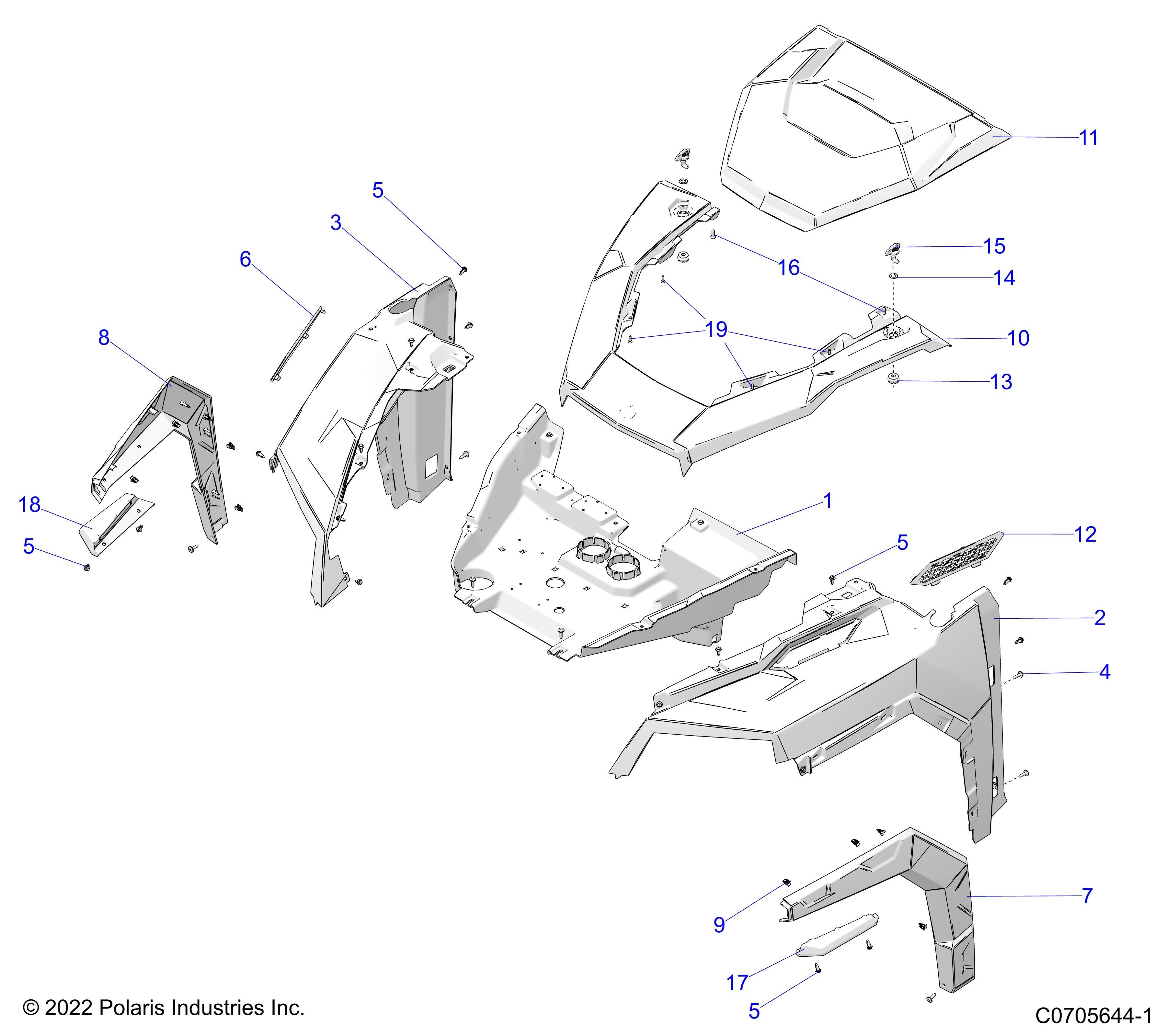 CARROSSERIE CAPOT ET GARDE BOUE AVANT POUR GENERAL 1000 DELUXE TRACTORZUG 2024