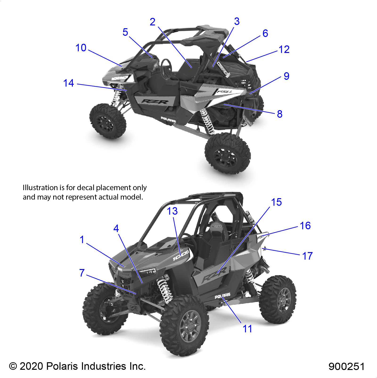 CARROSSERIE AUTOCOLLANTS POUR RZR RS1 EPS 2022