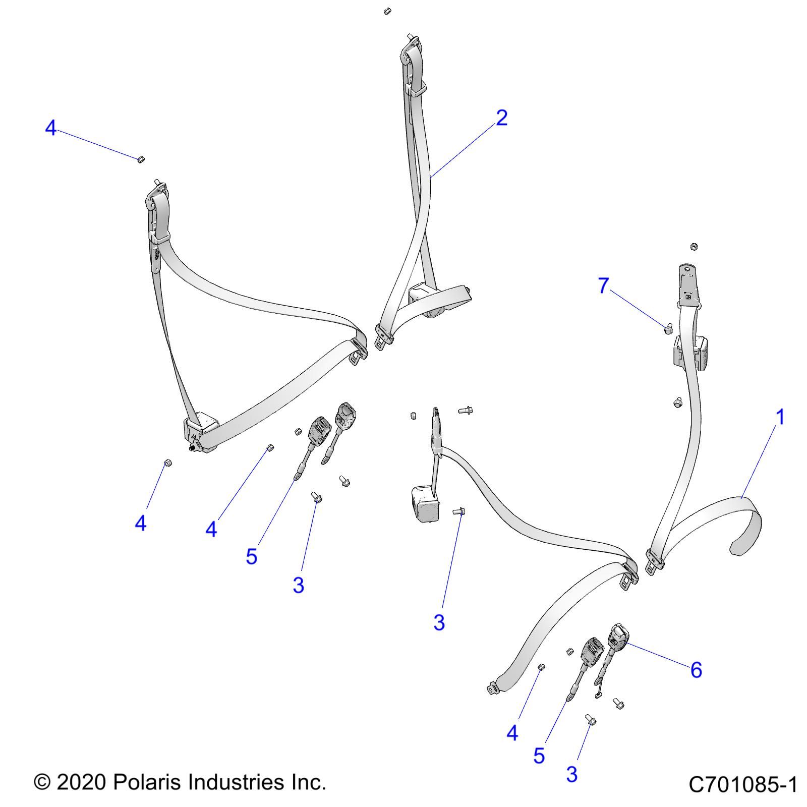 CARROSSERIE MONTAGE CEINTURE DE SECURITE POUR RZR 64 XP4 1000 MD 2021