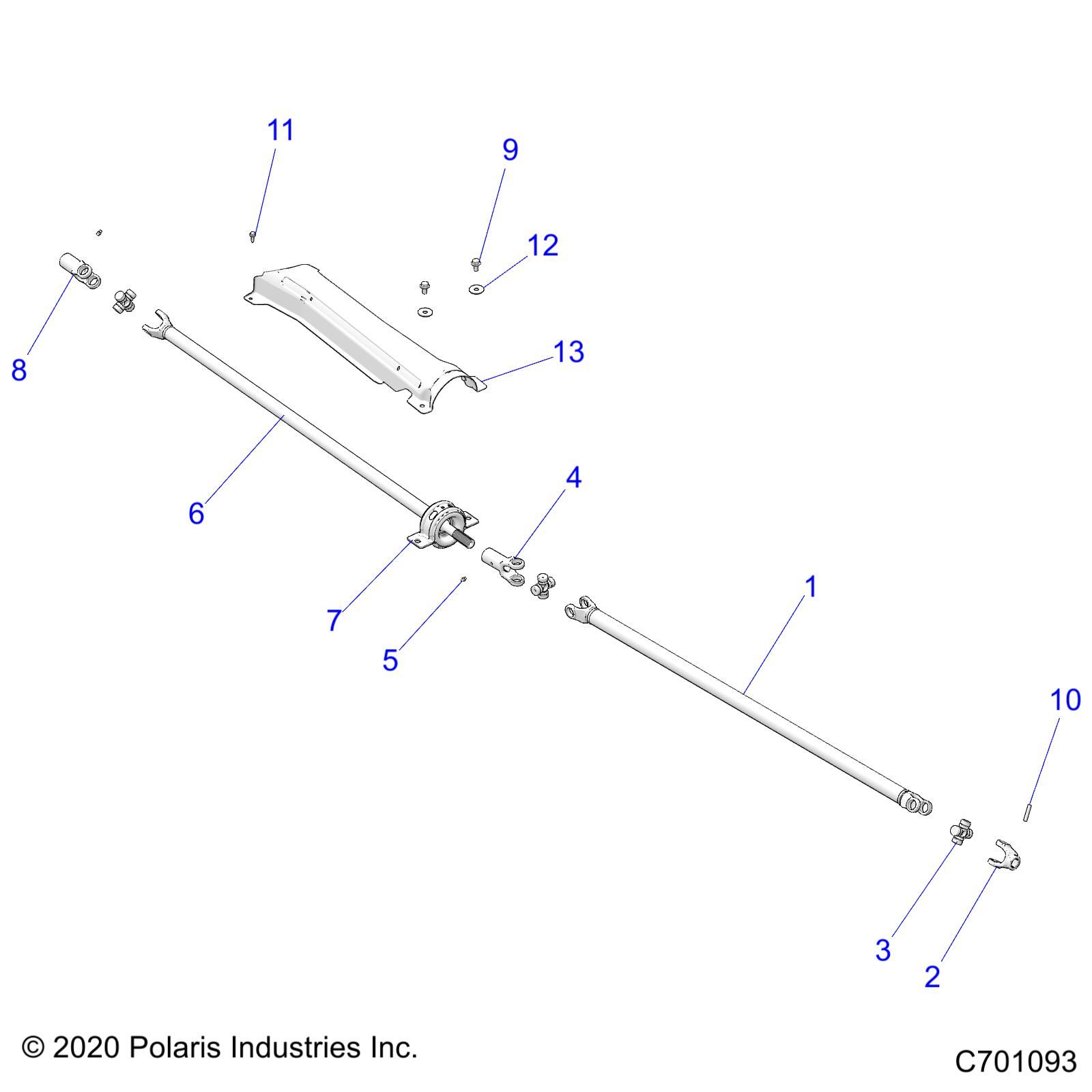 TRANSMISSION ARBRE PROPULSION AVANT POUR RZR 64 XP4 1000 MD 2021