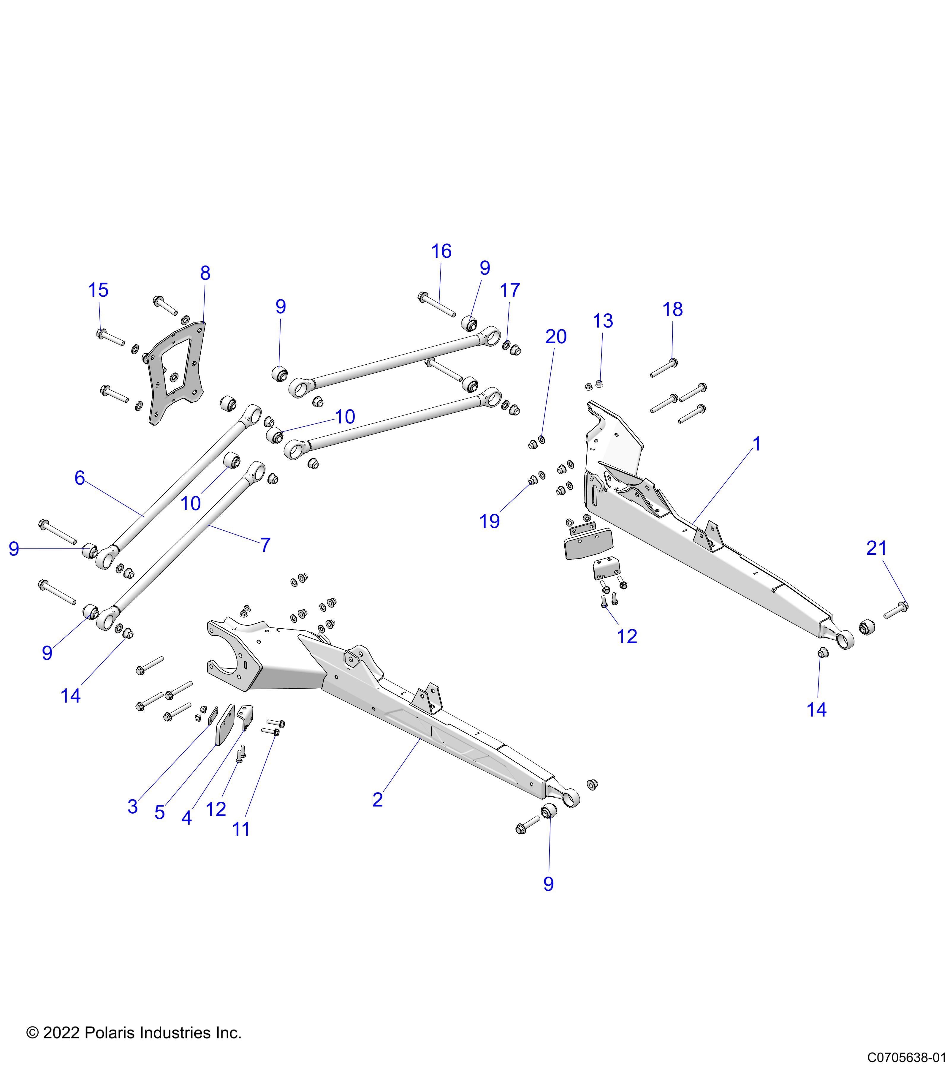 SUSPENSION REAR CONTROL ARMS POUR RZR PRO XP DELUXE R03 2023