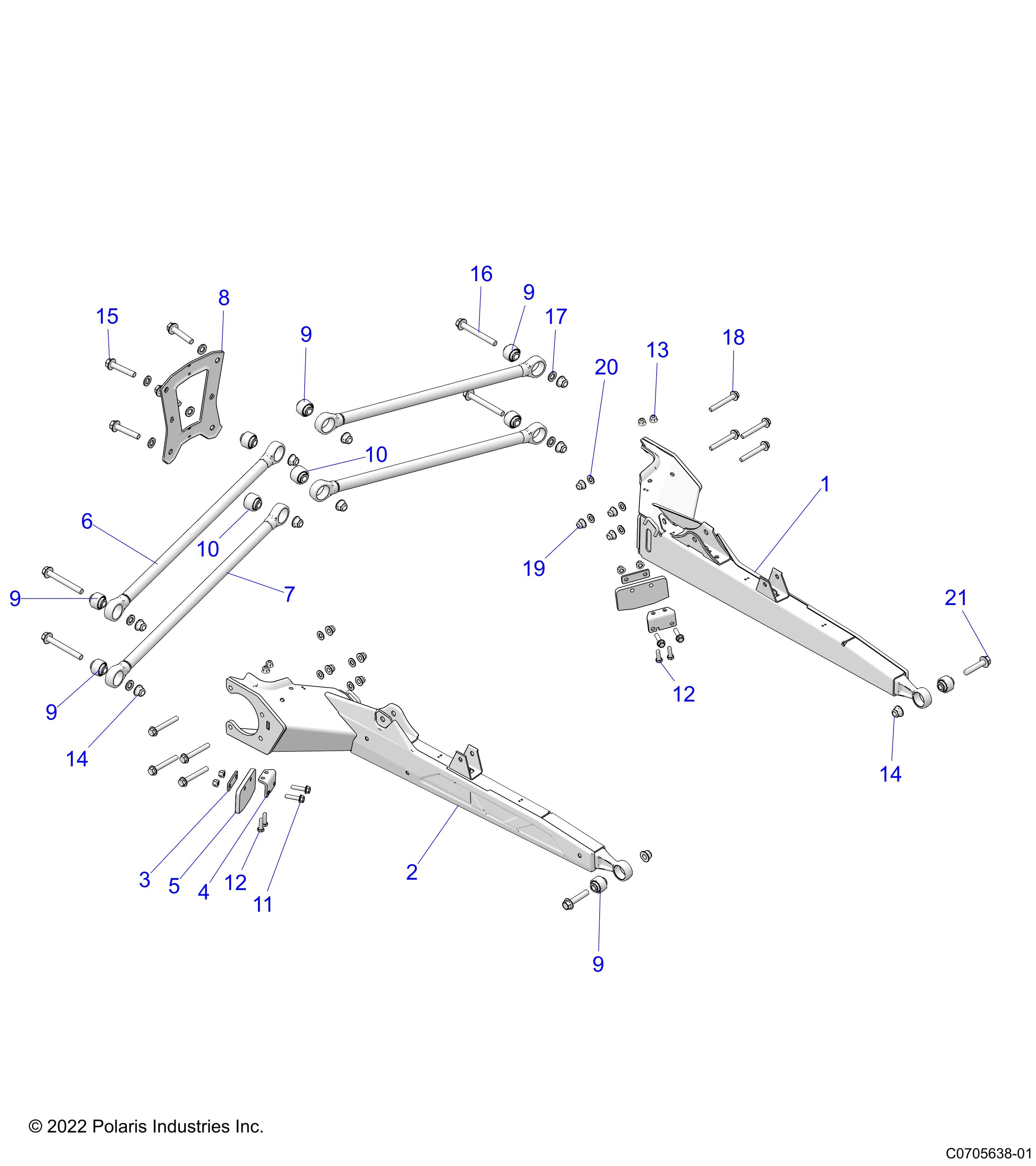 SUSPENSION REAR CONTROL ARMS POUR RZR PRO XP ULTIMATE 3PC 2023