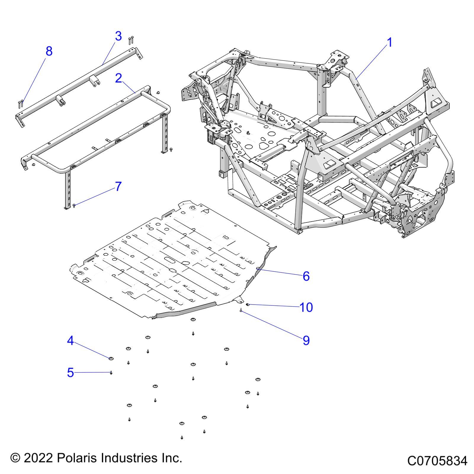 CHASSIS MAIN FRAME POUR RANGER 1000 FULL SIZE EPS EU TRACTOR ZUG R01 2023