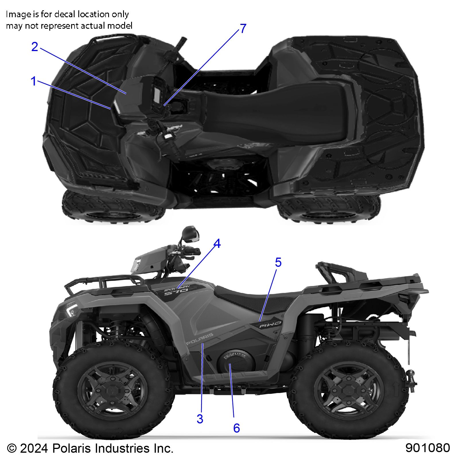 CARROSSERIE AUTOCOLLANTS GRAPHIQUE POUR SPORTSMAN 570 EPS SE PREM LE T3B 2025