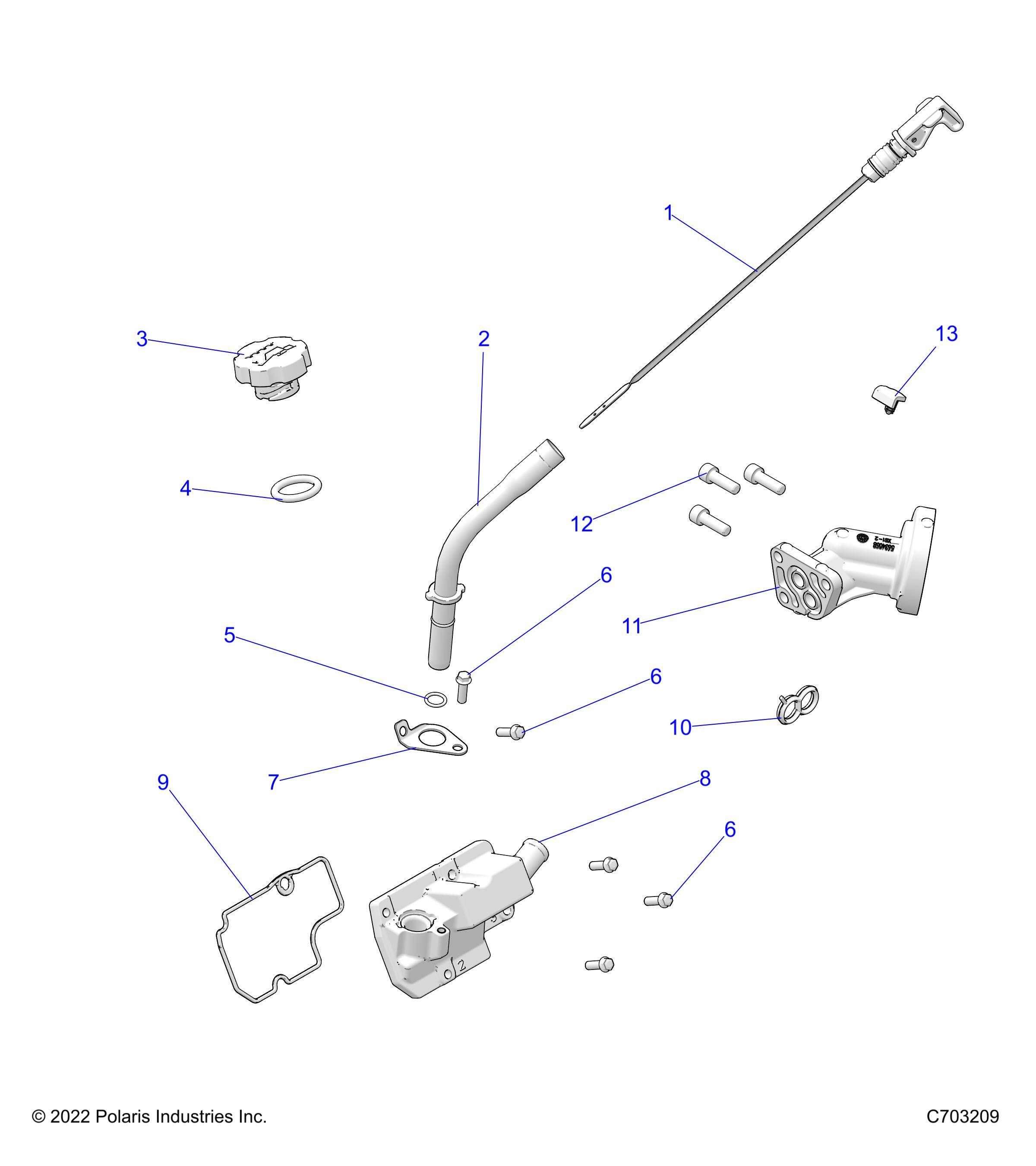 MOTEUR JAUGE A HUILE ET BREATHER POUR RZR 900 TRAIL 2023