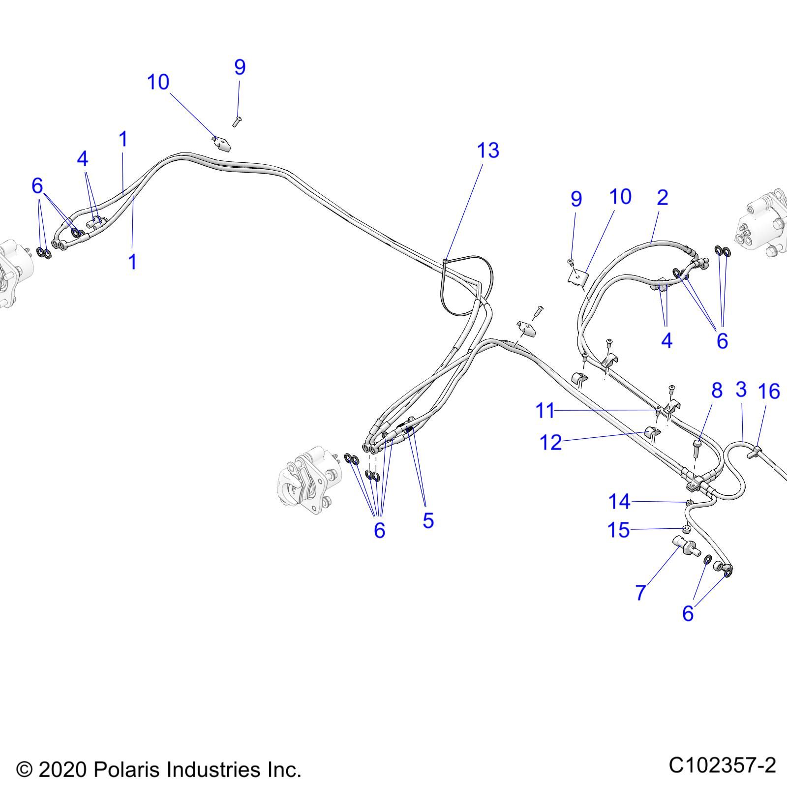 BRAKES BRAKE LINES REAR POUR SPORTSMAN 570 6X6 2021