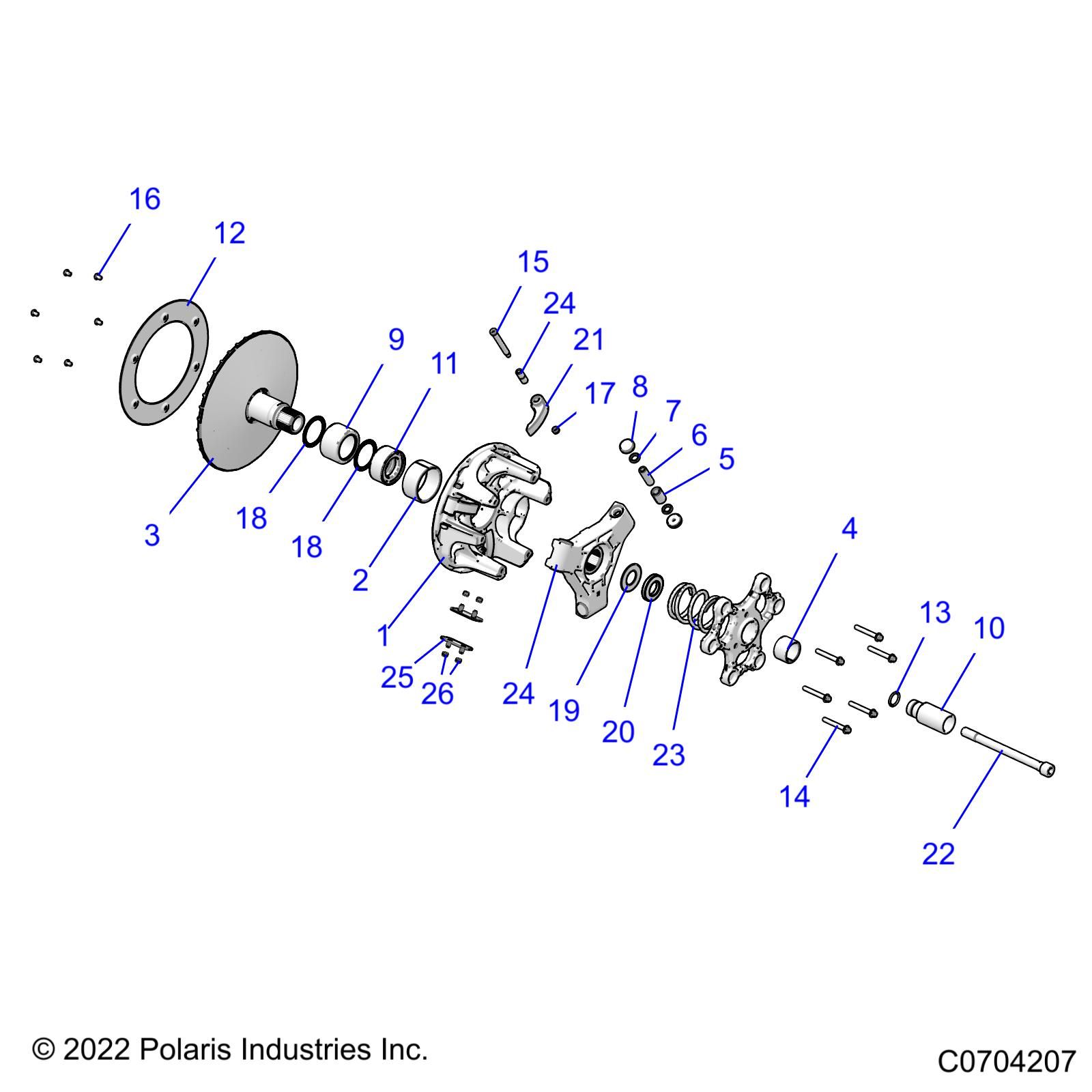 TRANSMISSION EMBRAYAGE PRIMAIRE POUR RZR PRO R DYNAMIX 2022