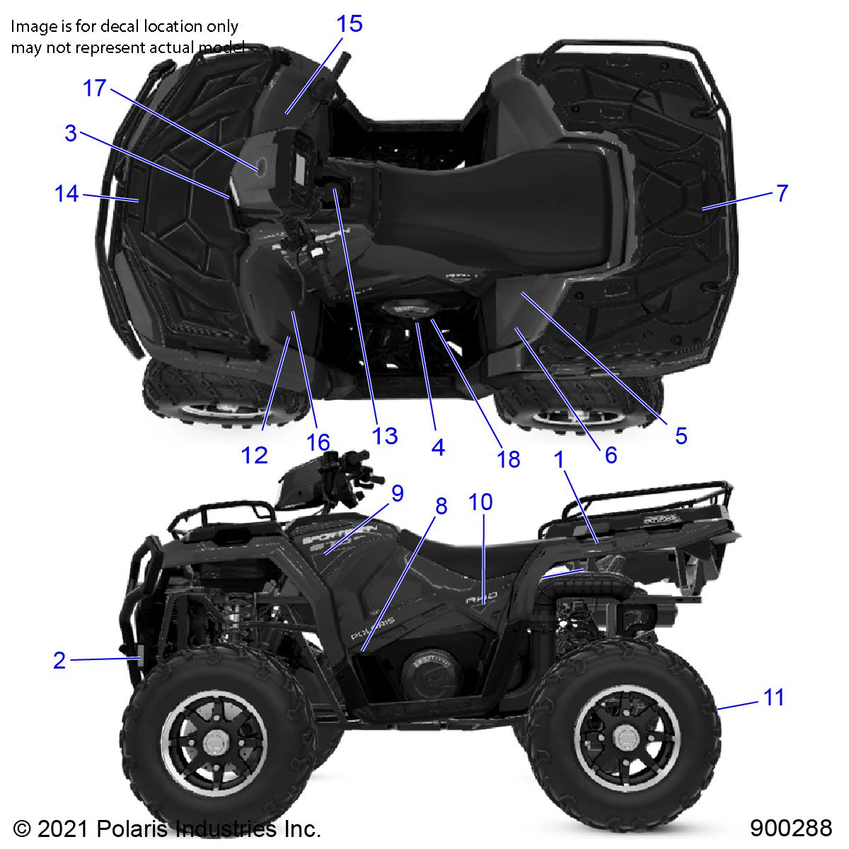 CARROSSERIE AUTOCOLLANTS POUR SPORTSMAN 570 TRAIL PACKAGE 2021