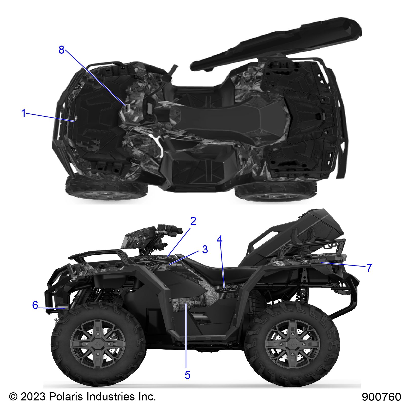 CARROSSERIE AUTOCOLLANTS DESIGN POUR SPORTSMAN XP 1000 HUNT EDITION 2025