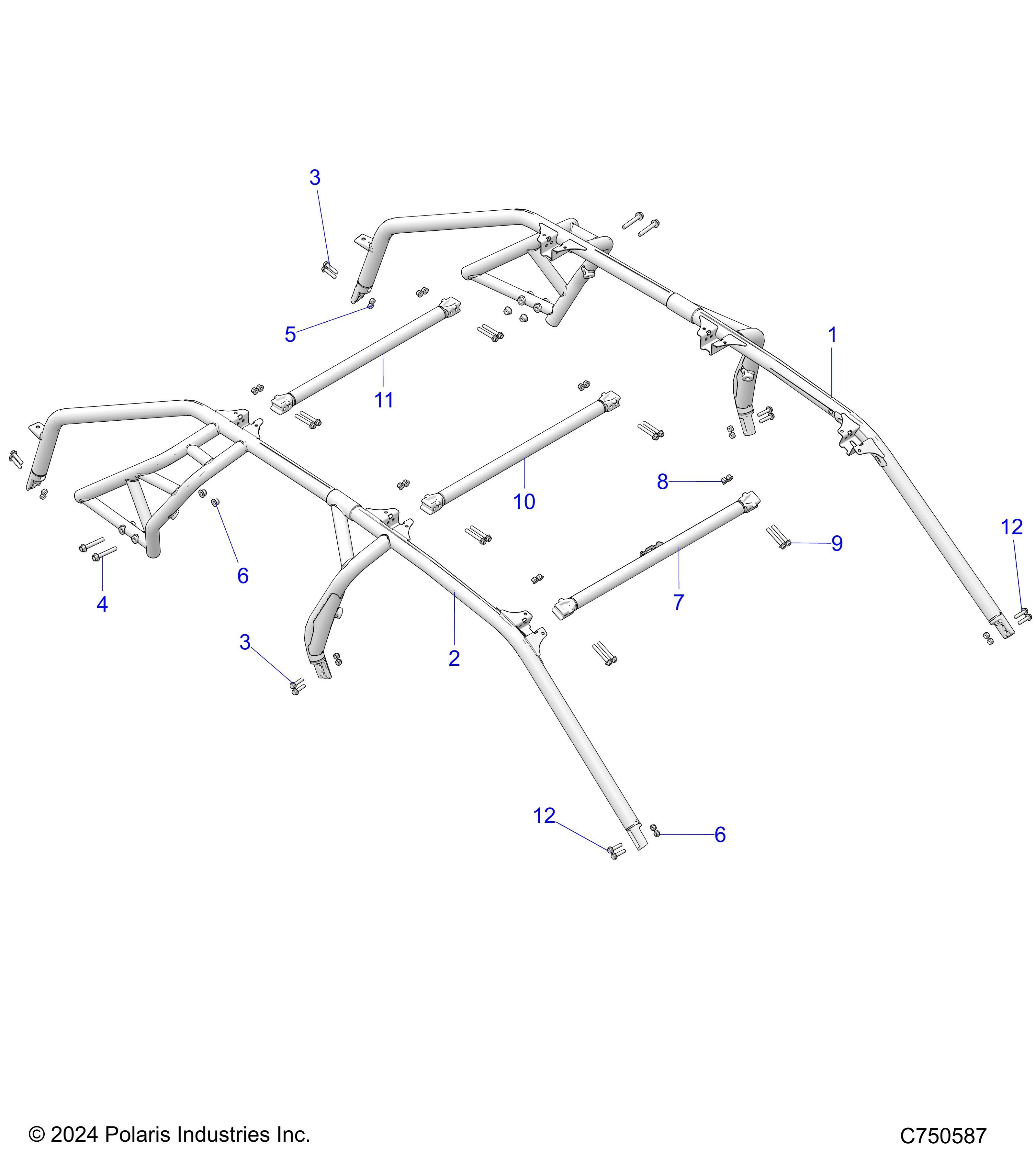 CHASSIS CADRE CABINE POUR RZR TURBO R4 PREMIUM RC 2023