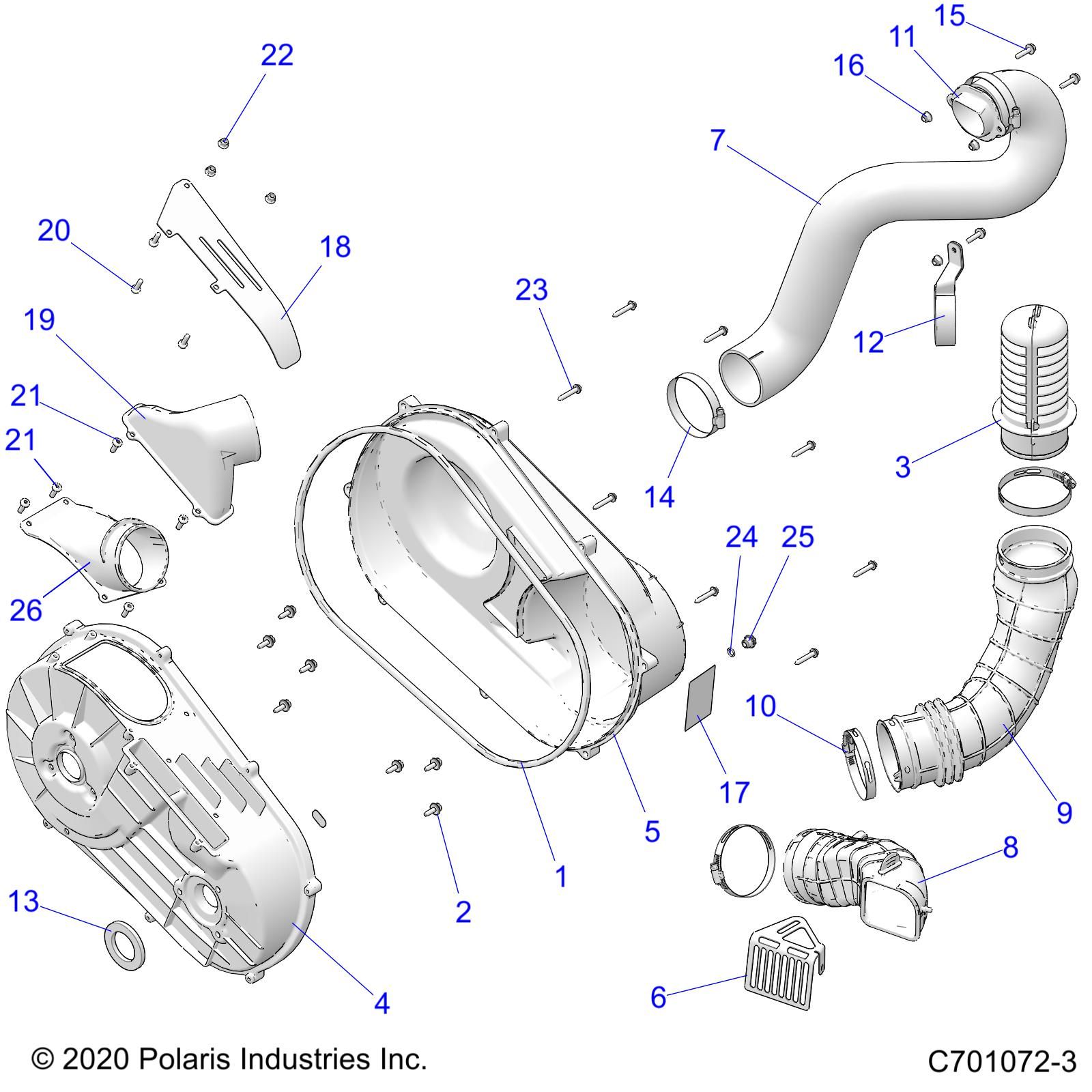 TRANSMISSION CARTER DEMBRAYAGE POUR RZR TRAIL S 1000 EPS EUTRACTOR 2022