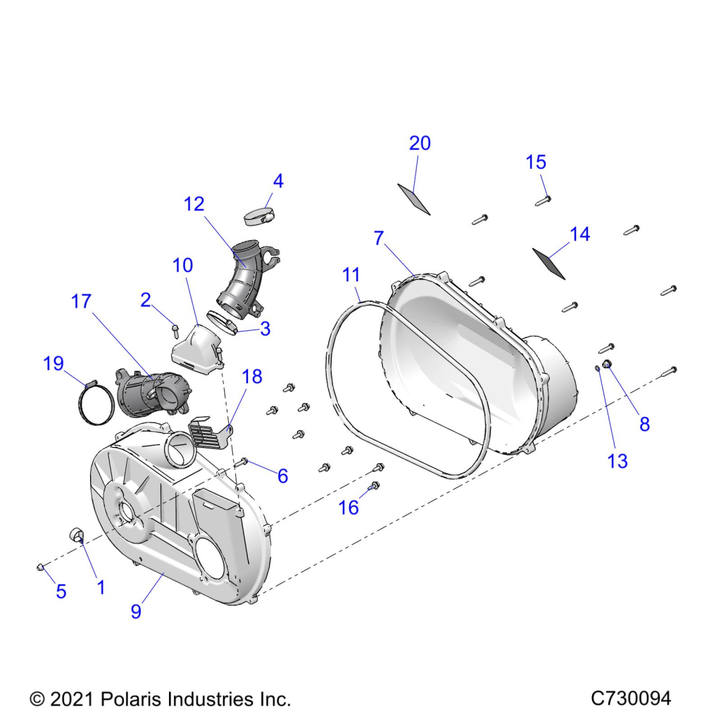 TRANSMISSION CARTER DEMBRAYAGE POUR R22MAK57B4 RANGER 570 RIDE COMMAND 2022