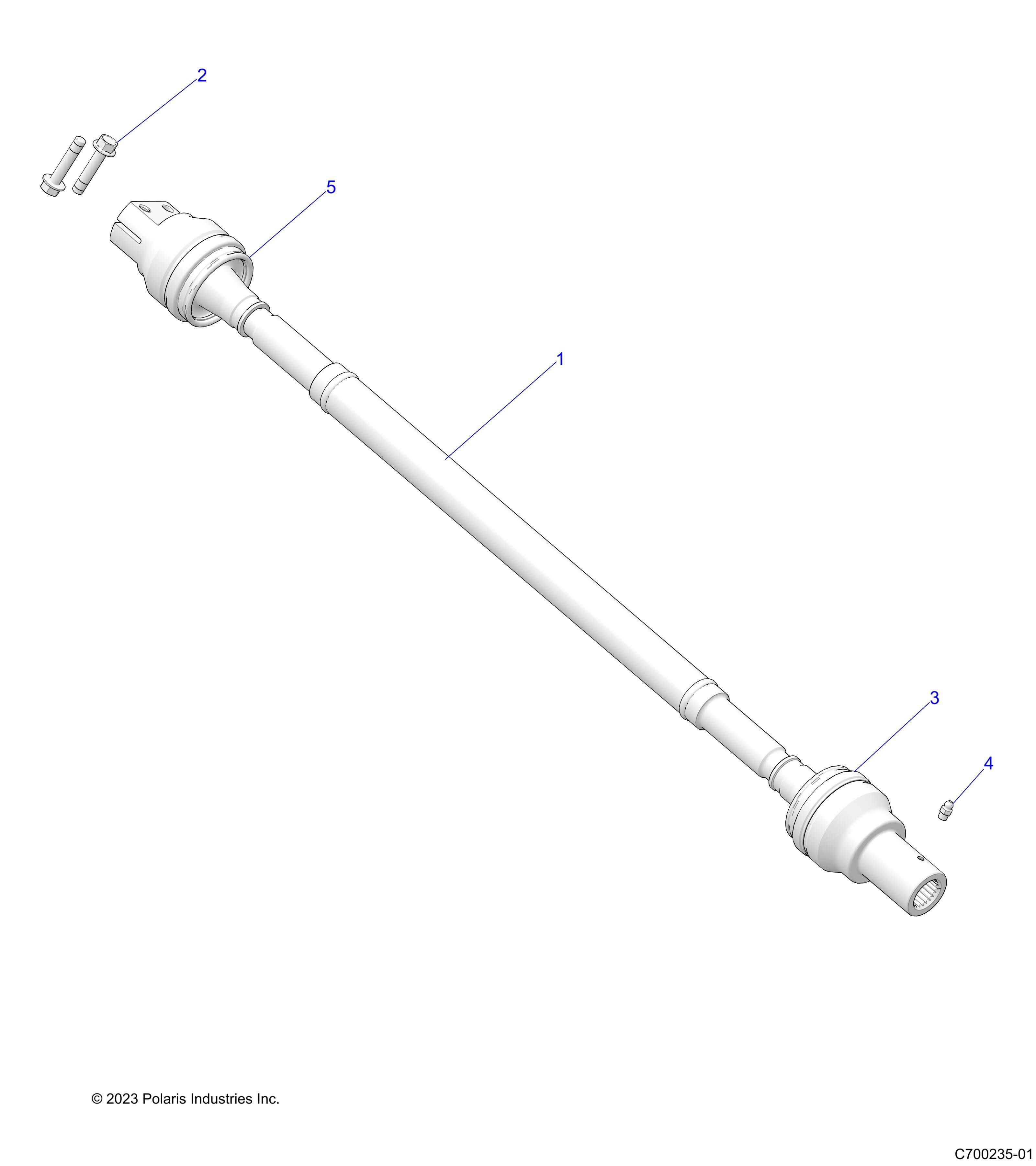 TRANSMISSION ARBRE PROPULSION ARRIERE POUR RANGER EV FULLSIZE PREMIUM R01 2023